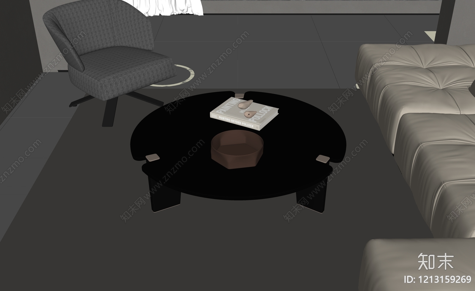 现代茶几SU模型下载【ID:1213159269】