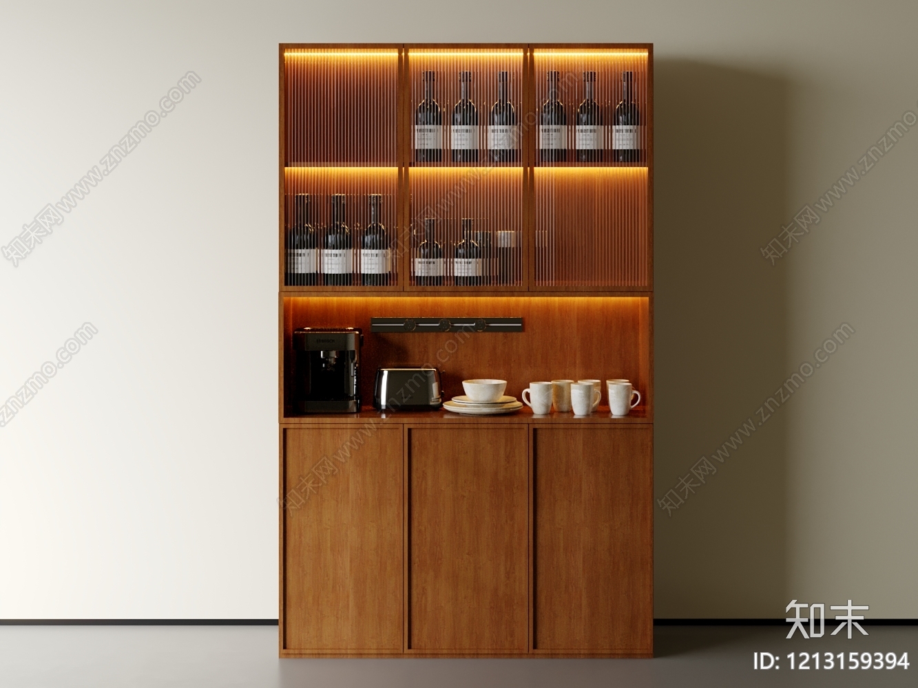 现代简约餐边柜3D模型下载【ID:1213159394】