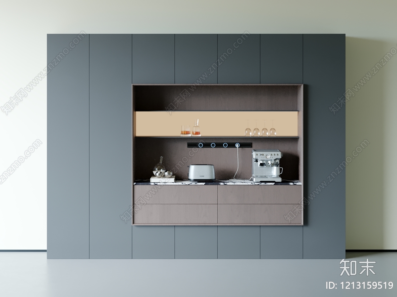 极简餐边柜3D模型下载【ID:1213159519】
