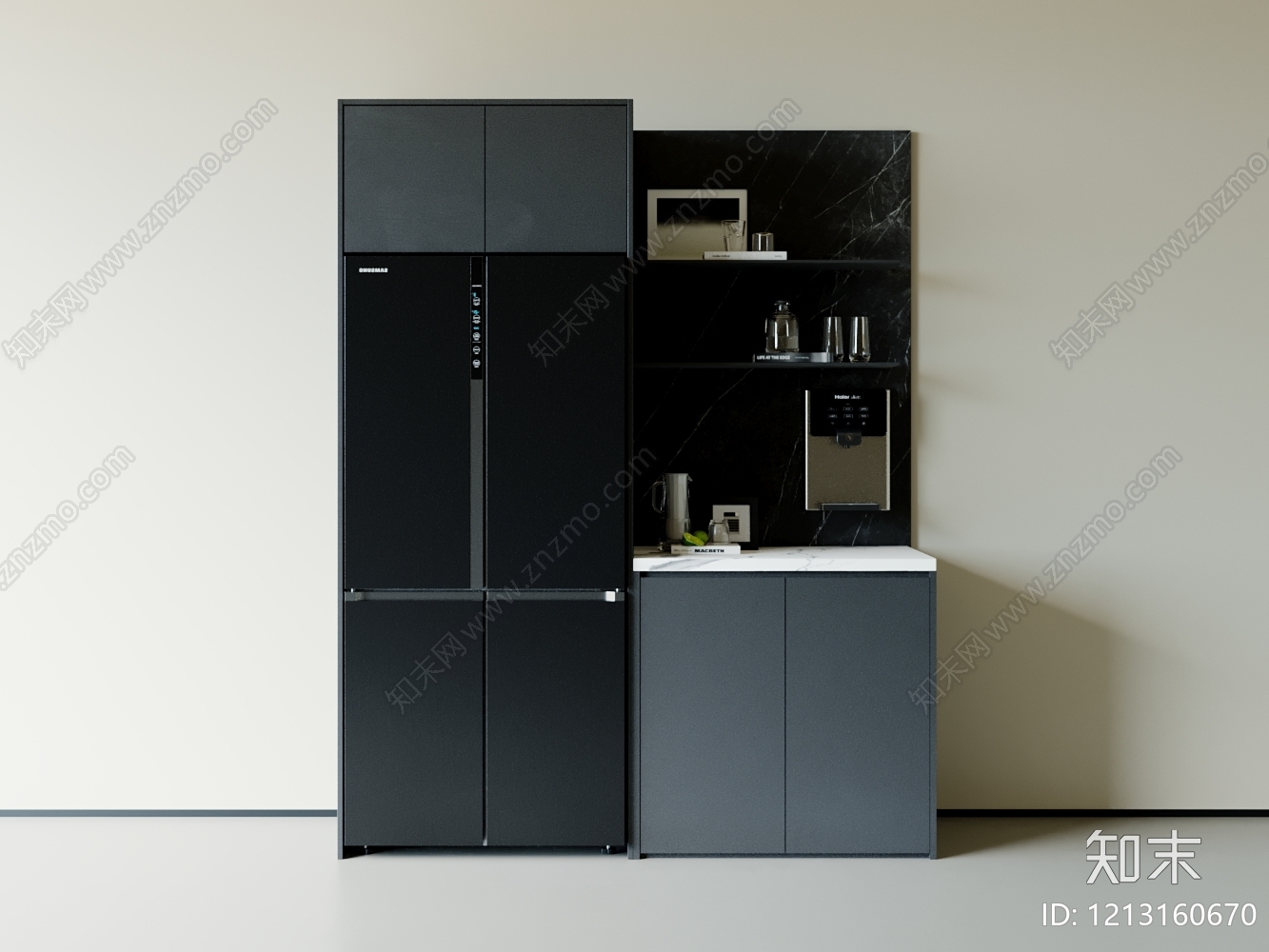 现代餐边柜SU模型下载【ID:1213160670】