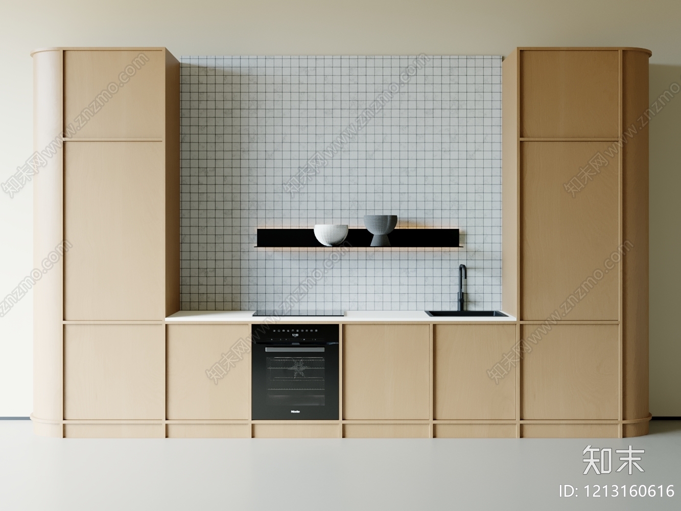 极简餐边柜3D模型下载【ID:1213160616】