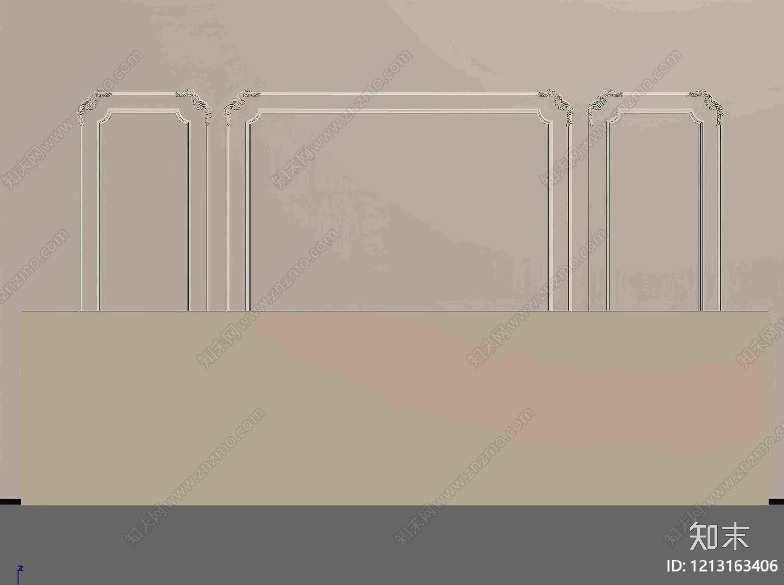 奶油风背景墙SU模型下载【ID:1213163406】