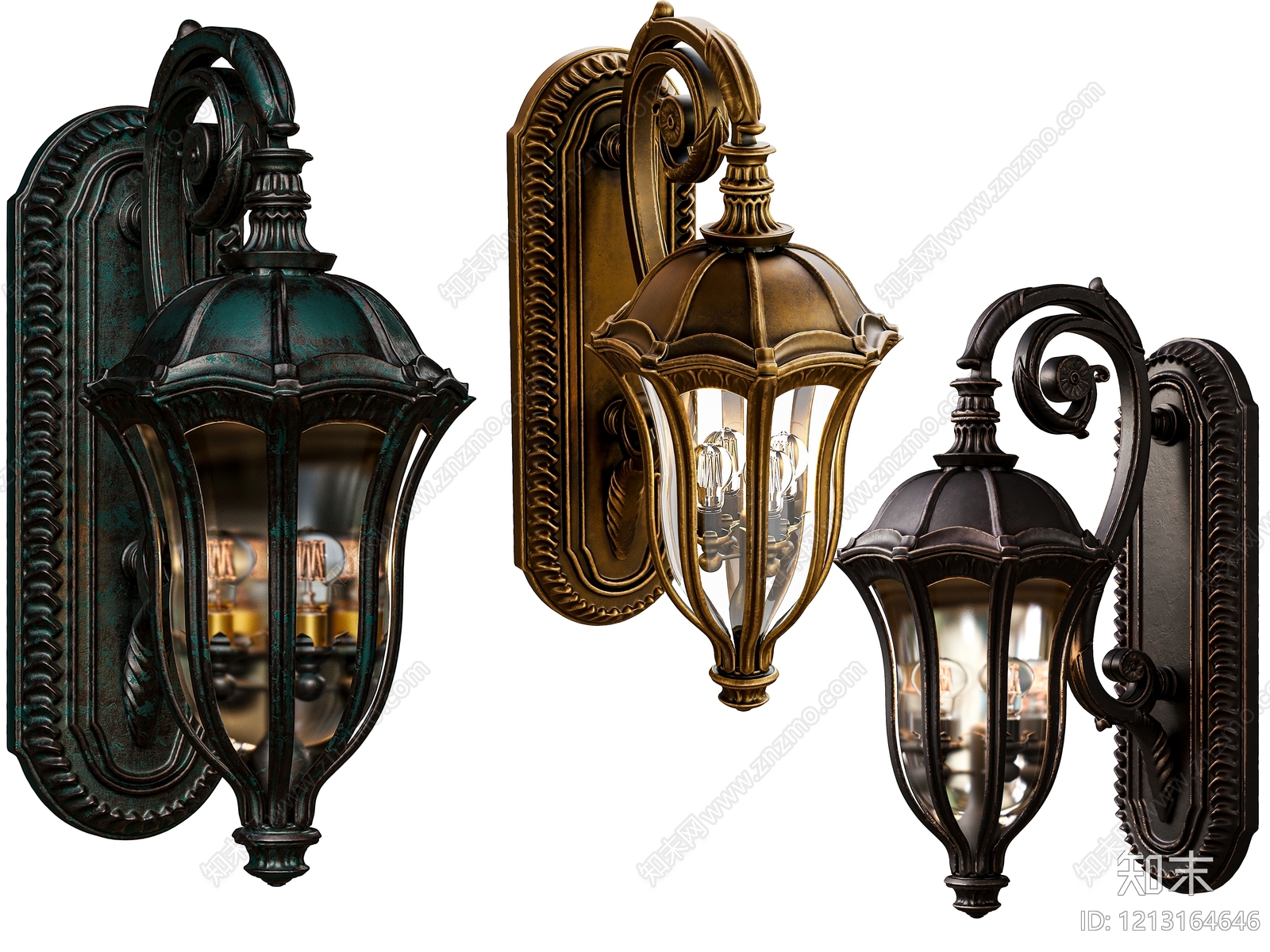 欧式复古墙面壁灯SU模型下载【ID:1213164646】