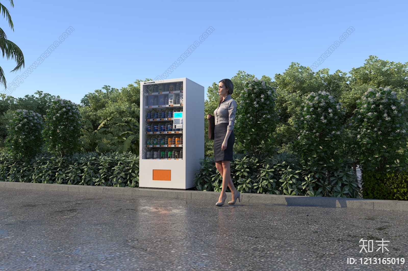 现代简约人行道路3D模型下载【ID:1213165019】