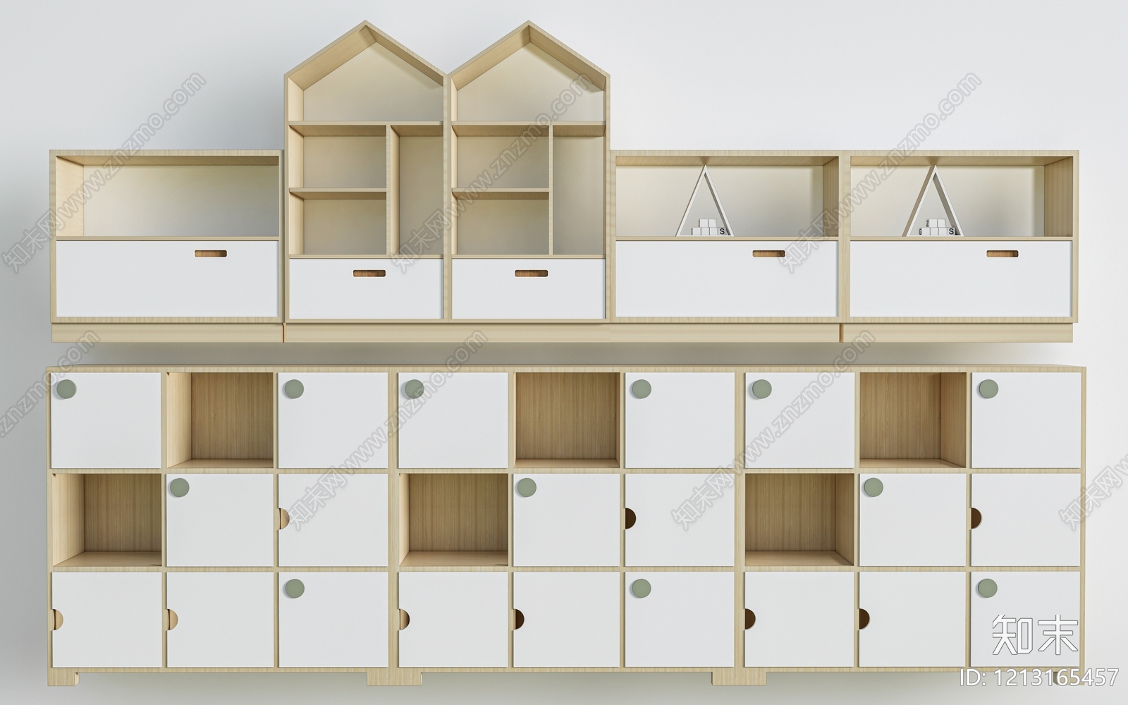 原木风书架SU模型下载【ID:1213165457】