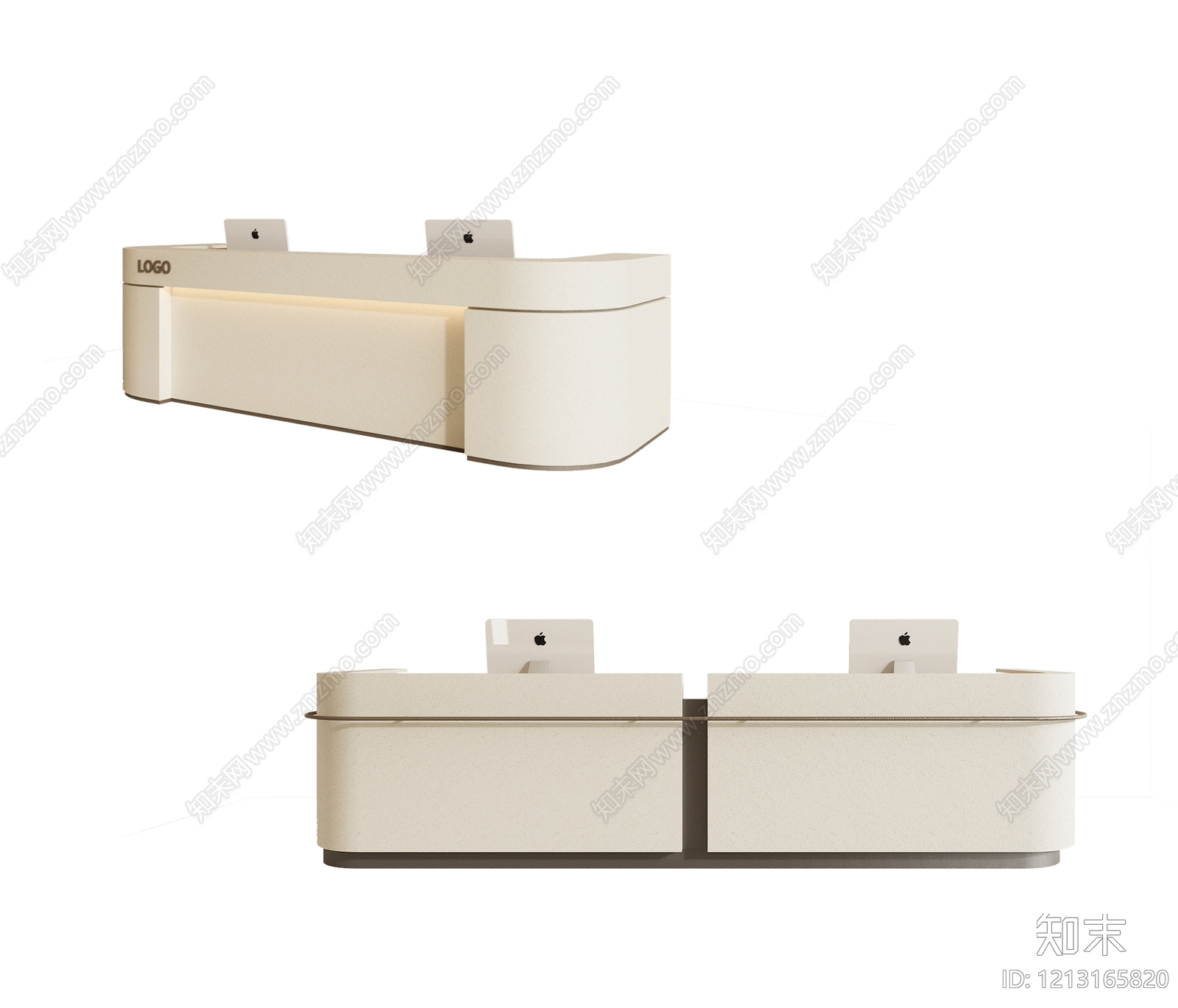 奶油风前台3D模型下载【ID:1213165820】