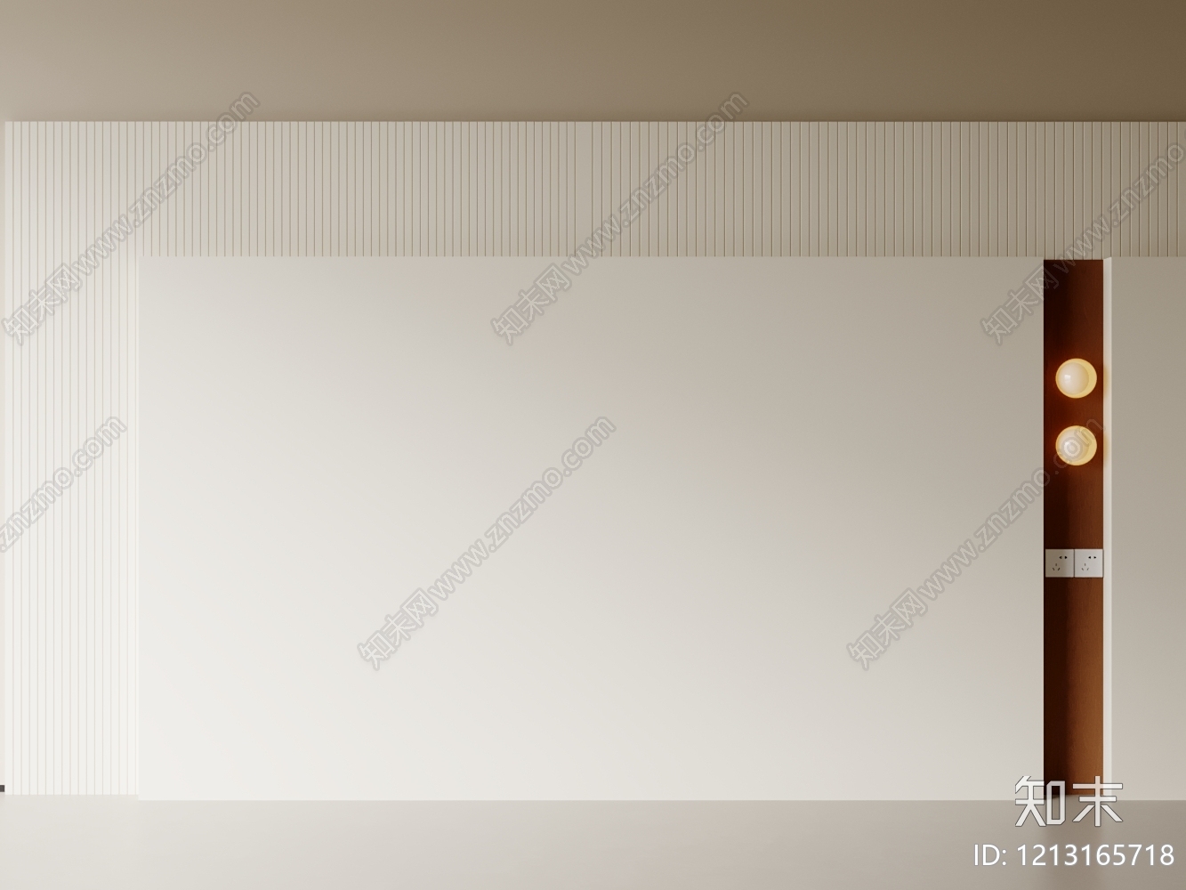 奶油风背景墙SU模型下载【ID:1213165718】