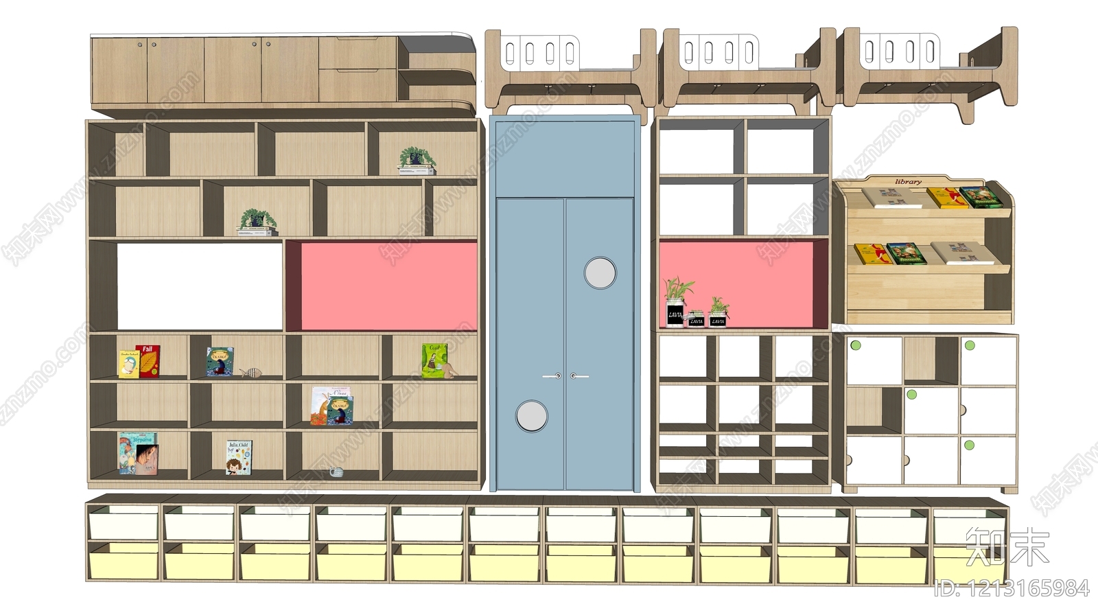 日式储物柜SU模型下载【ID:1213165984】