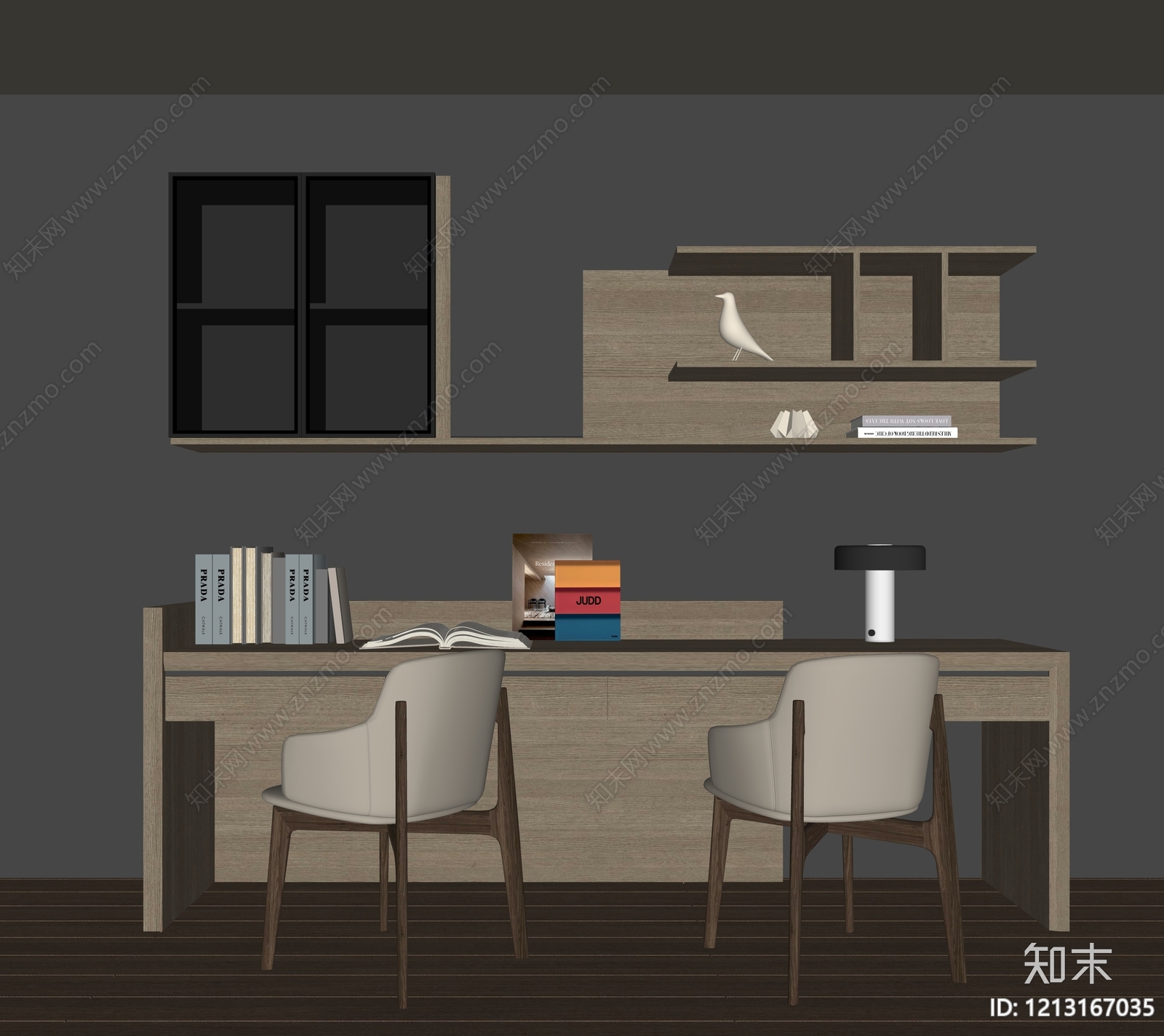 现代书桌SU模型下载【ID:1213167035】