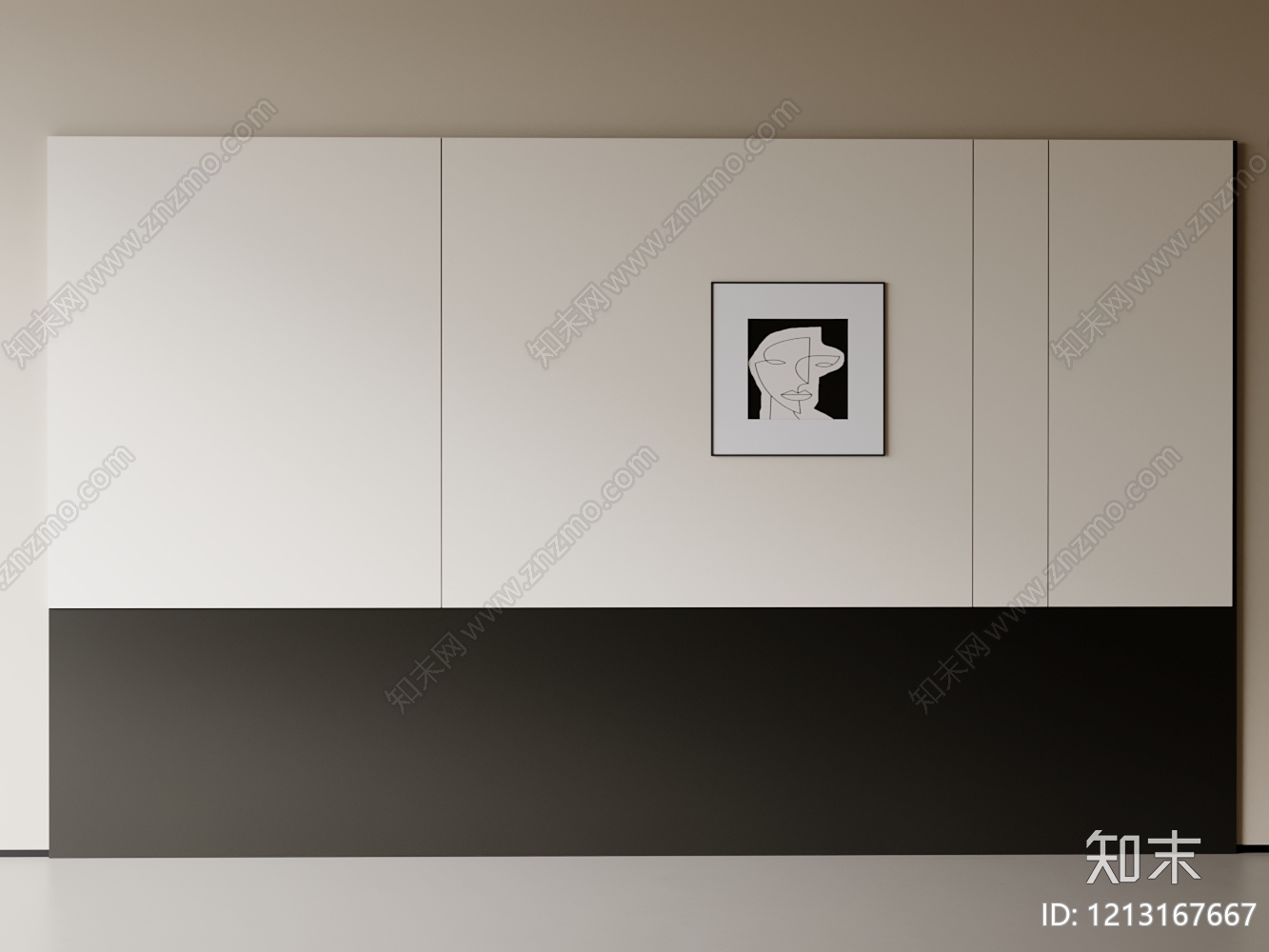 极简背景墙SU模型下载【ID:1213167667】
