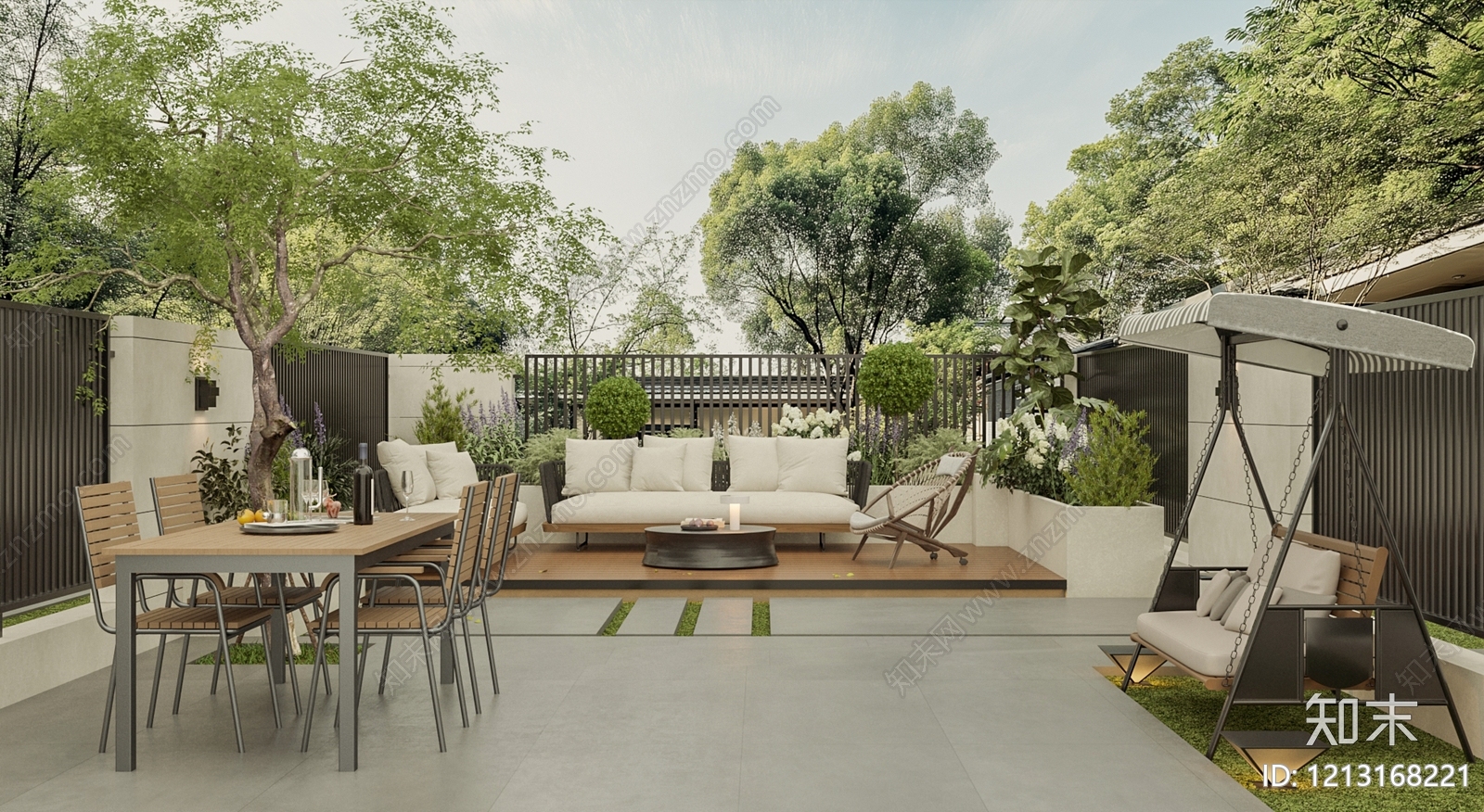 现代简约景观围栏3D模型下载【ID:1213168221】