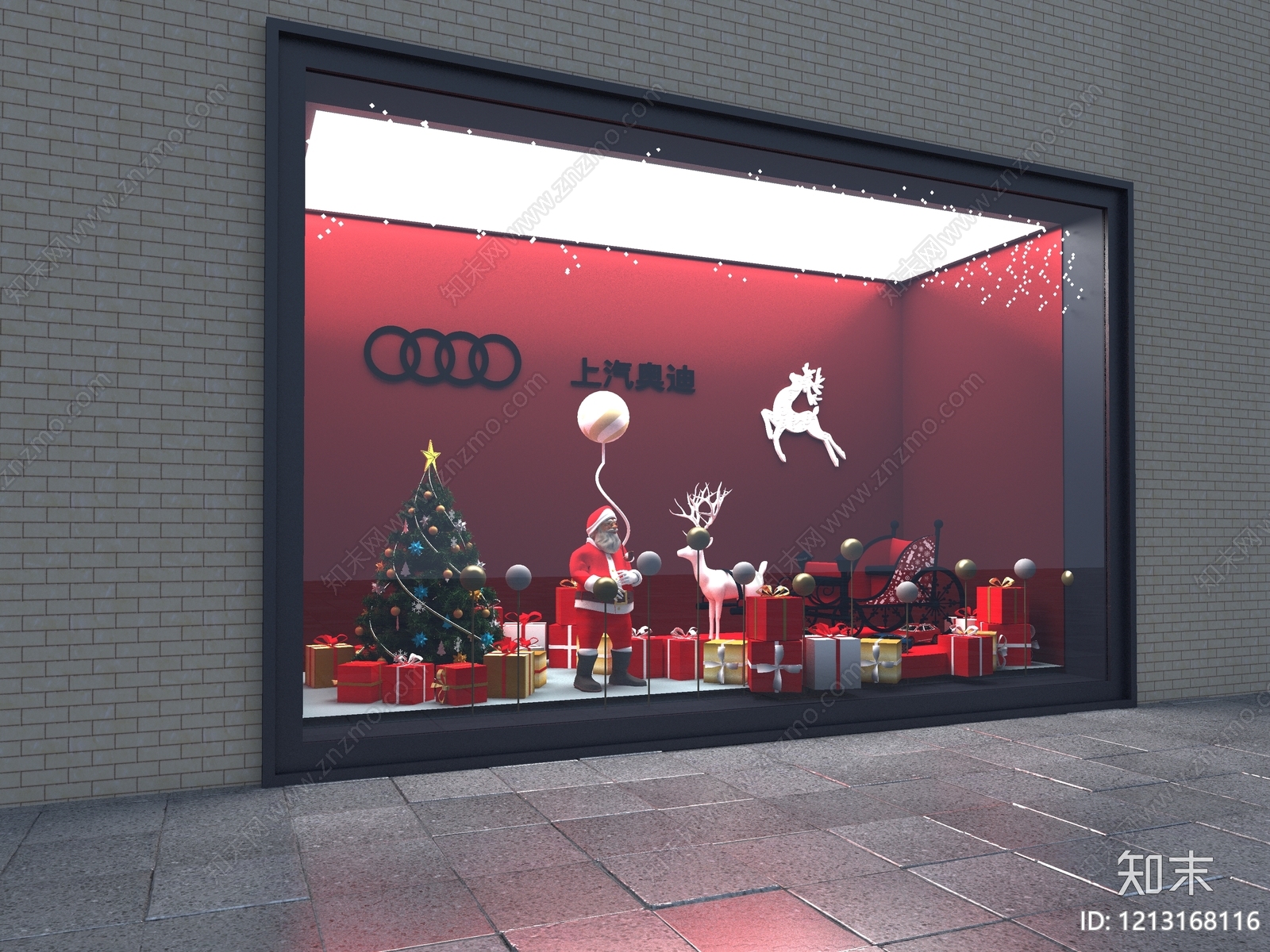 圣诞主题商业橱窗风格橱窗3D模型下载【ID:1213168116】