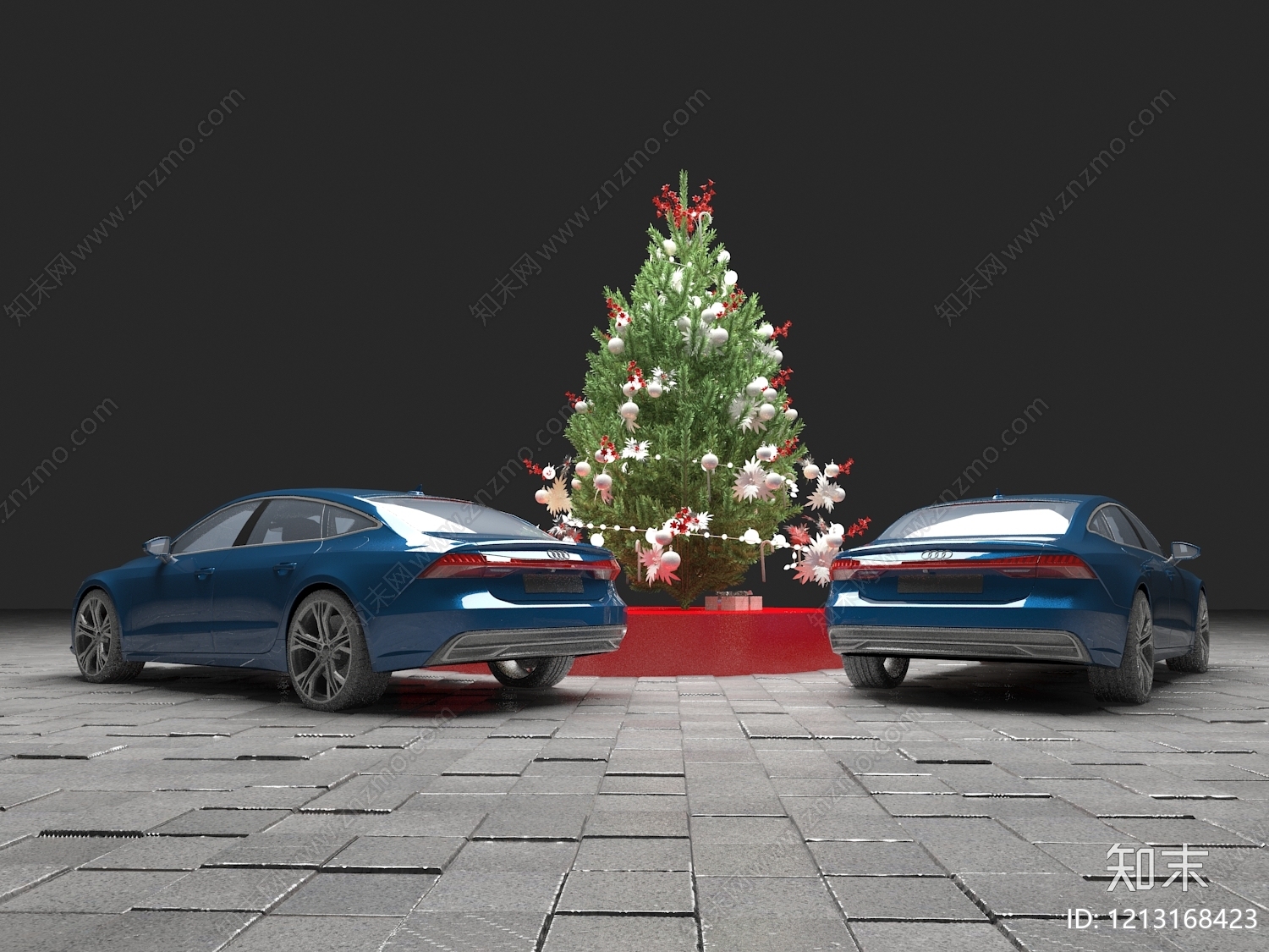 现代简约圣诞美陈3D模型下载【ID:1213168423】