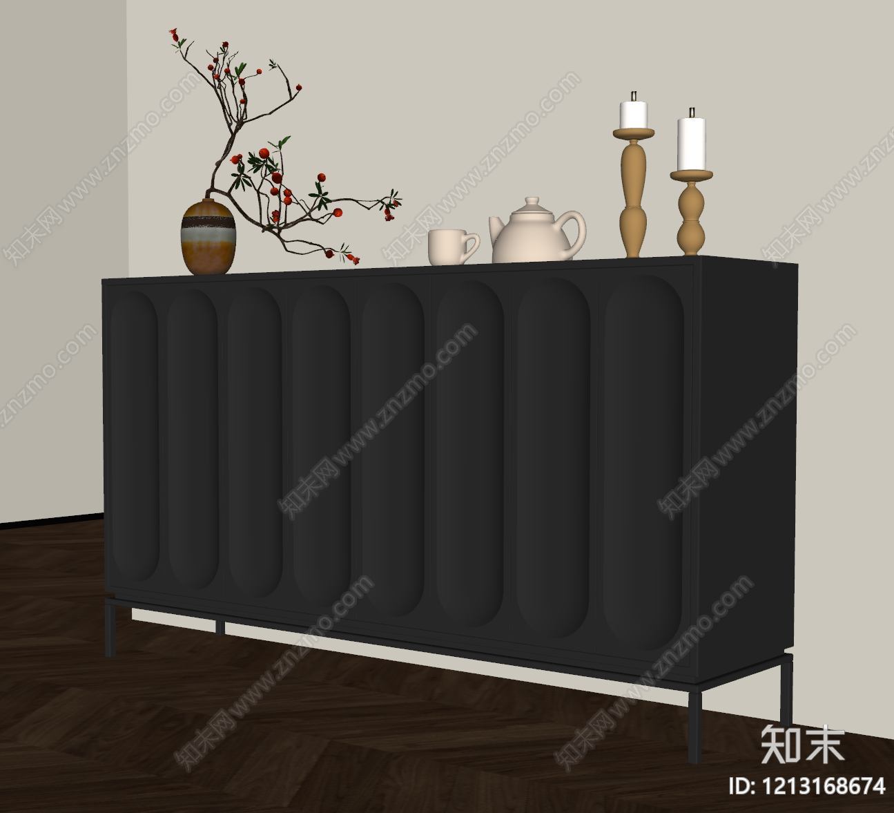 法式玄关柜SU模型下载【ID:1213168674】