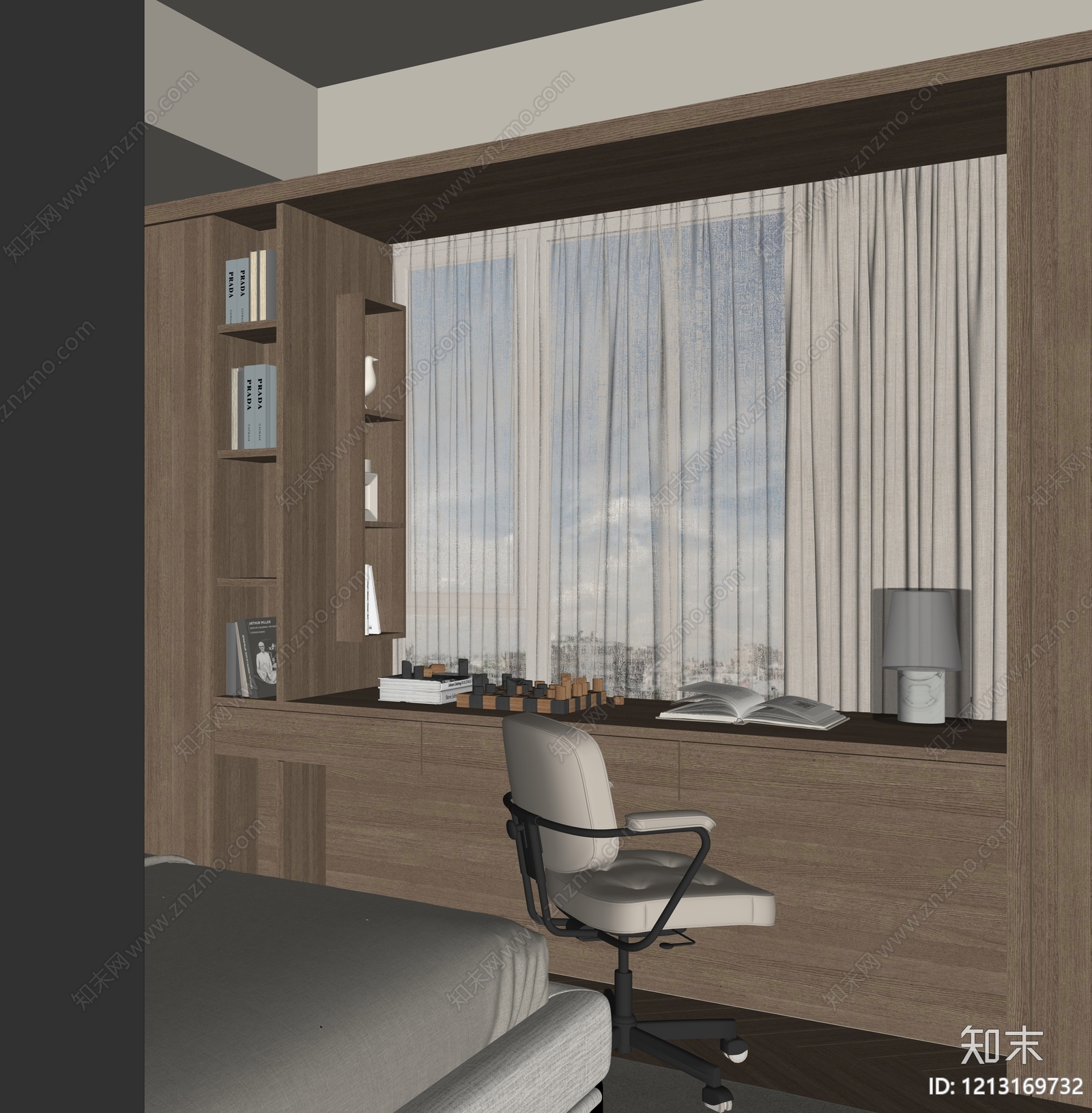 原木风书桌SU模型下载【ID:1213169732】