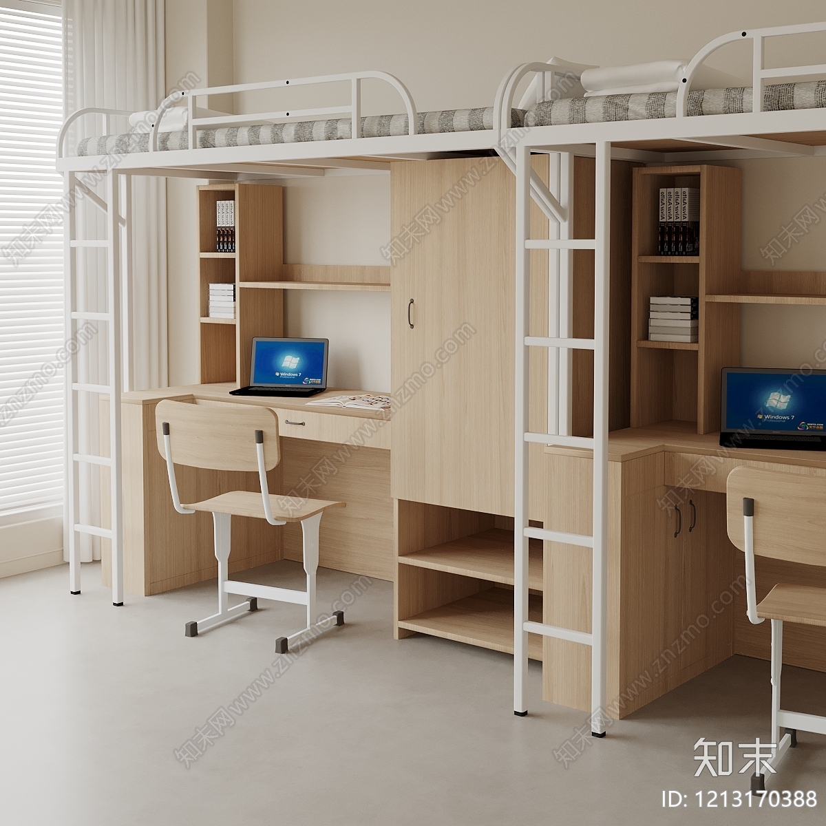 现代简约上下床3D模型下载【ID:1213170388】