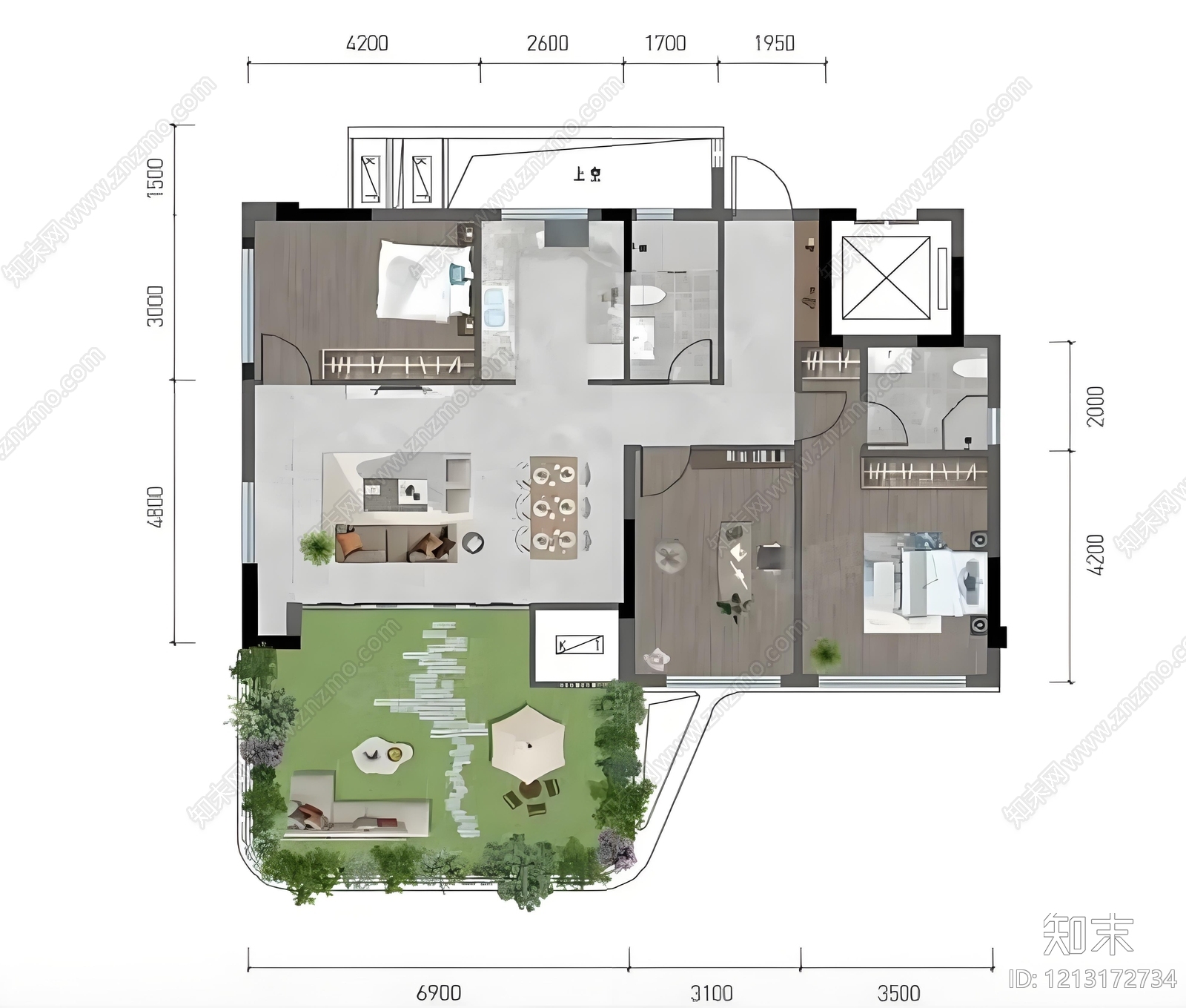 现代客厅贴图下载【ID:1213172734】