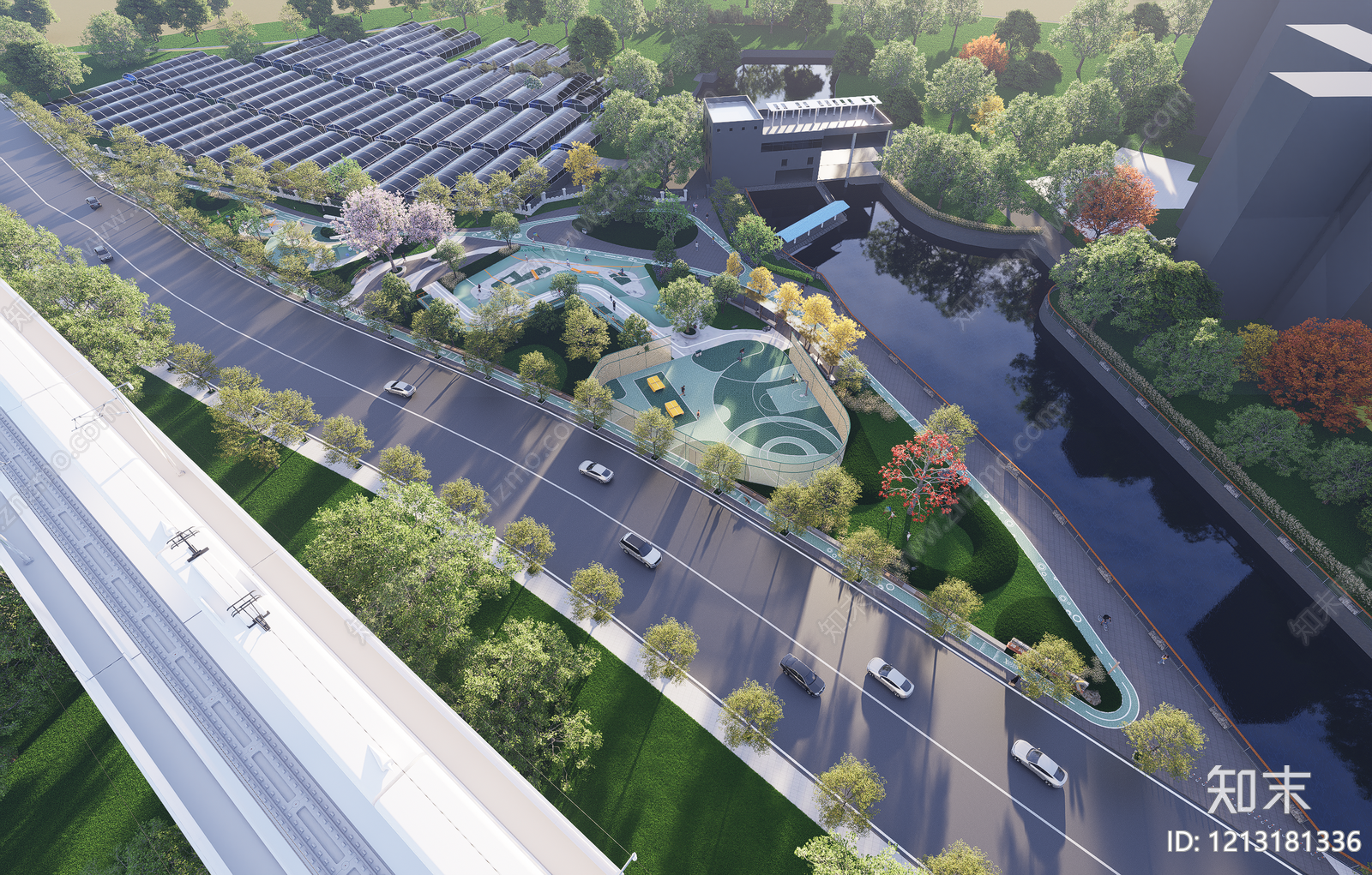现代景观公园SU模型下载【ID:1213181336】