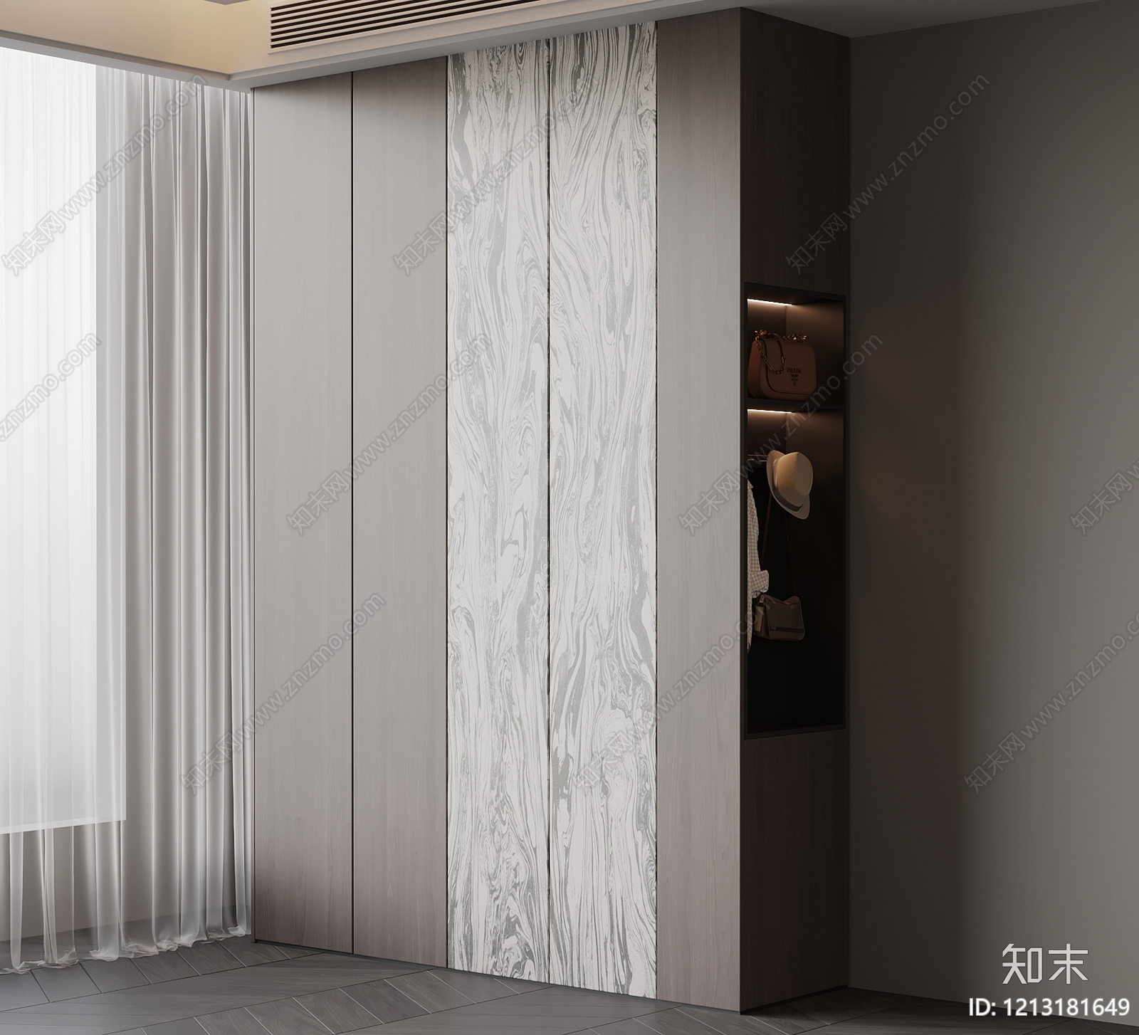 现代简约衣帽间3D模型下载【ID:1213181649】