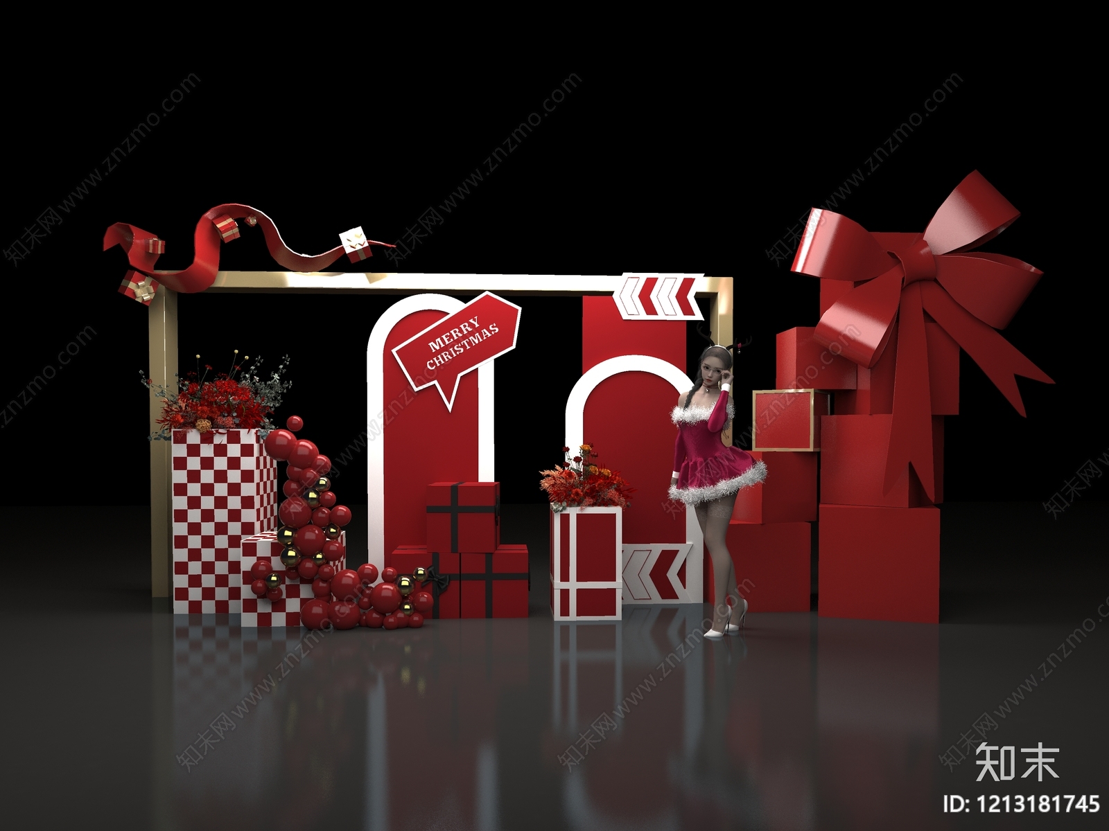圣诞主题装置风格圣诞美陈3D模型下载【ID:1213181745】