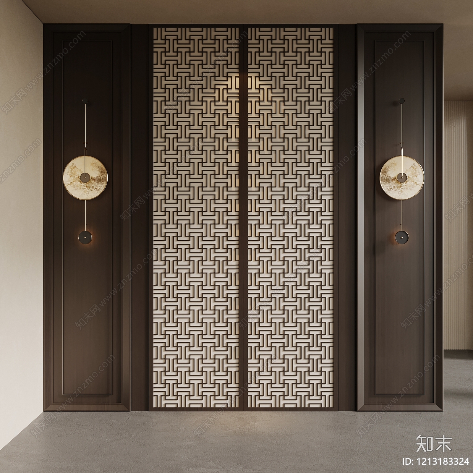 新中式玄关3D模型下载【ID:1213183324】