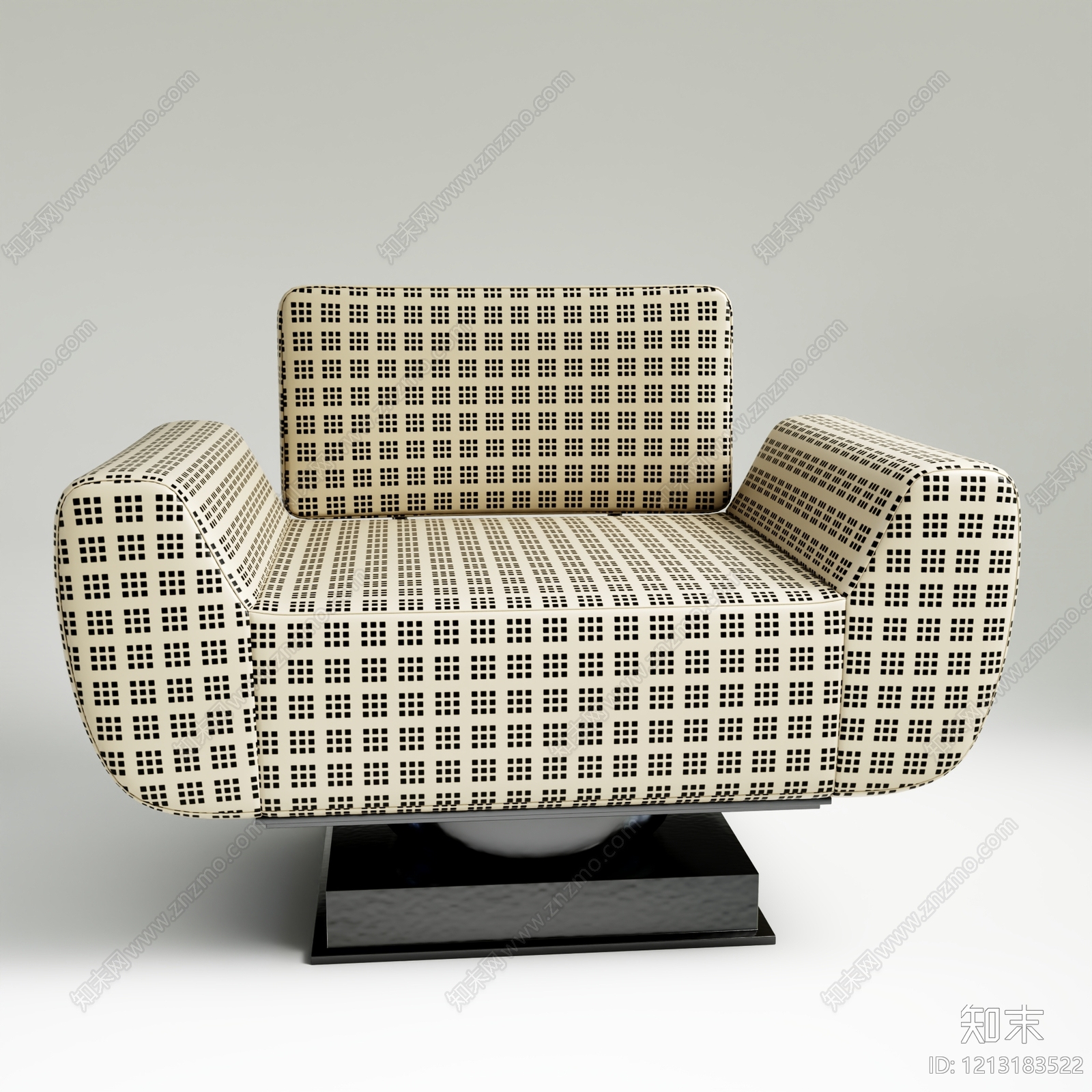 现代简约单人沙发3D模型下载【ID:1213183522】