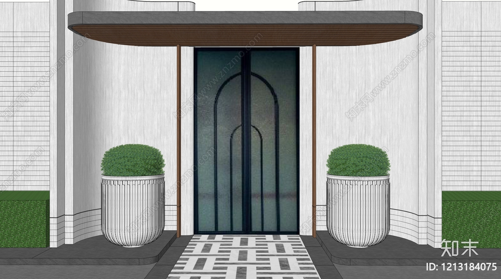 现代轻奢花钵花器SU模型下载【ID:1213184075】