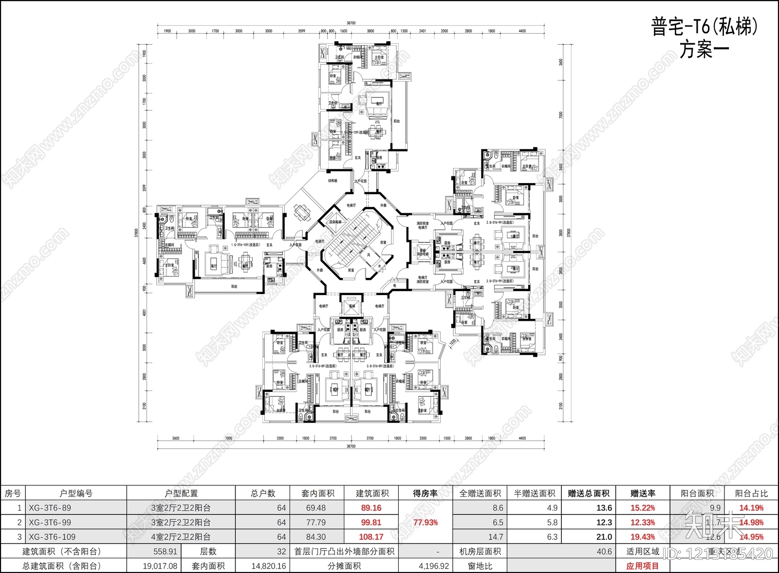现代住宅楼建筑施工图下载【ID:1213185420】