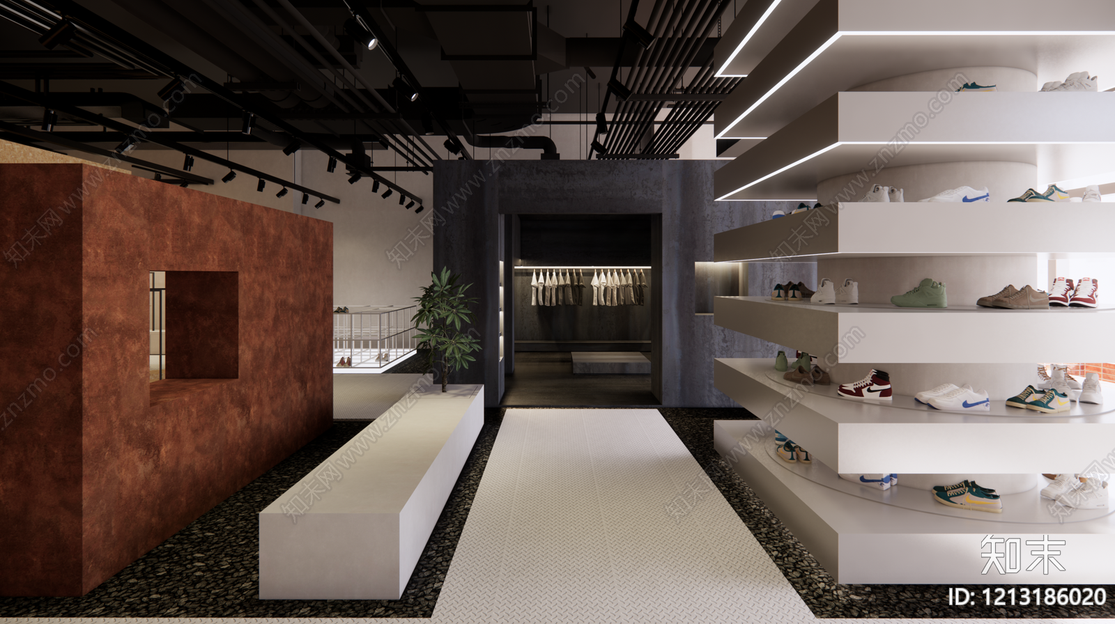 现代简约服装店SU模型下载【ID:1213186020】