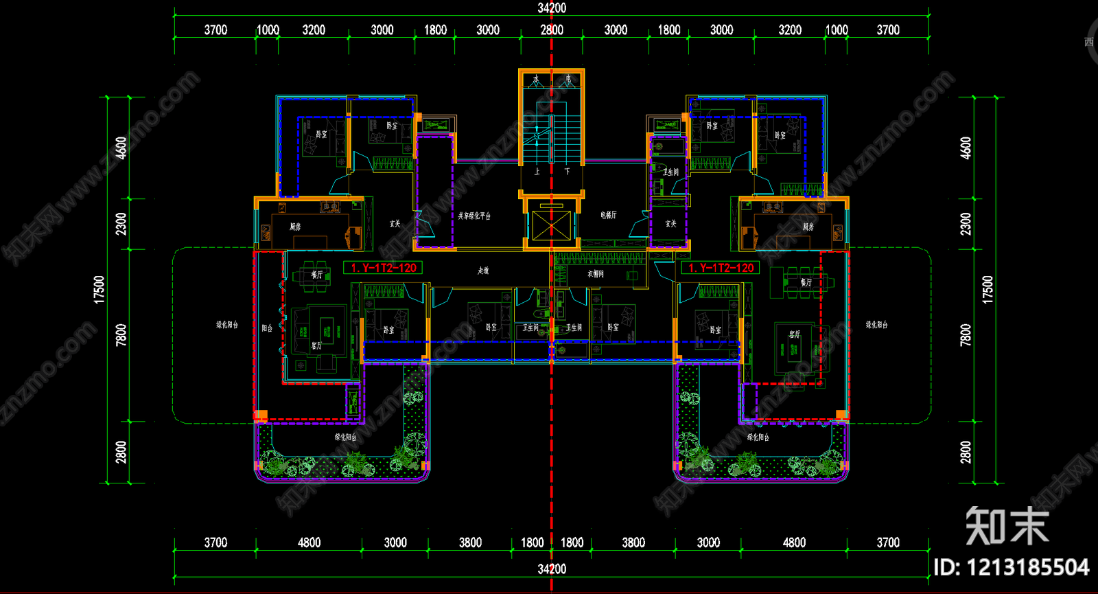 现代住宅楼建筑cad施工图下载【ID:1213185504】