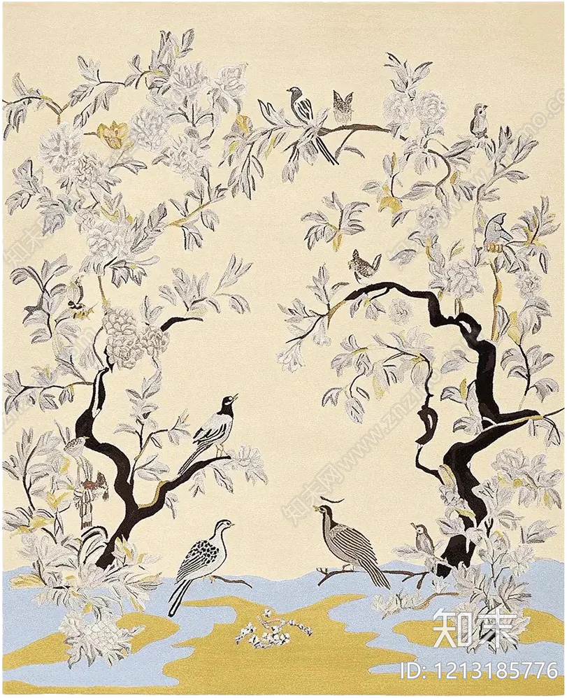 新中式中古其他地毯贴图下载【ID:1213185776】