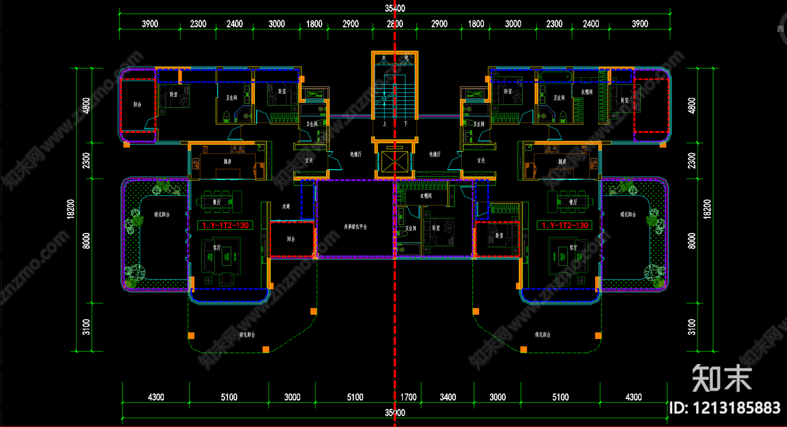 现代住宅楼建筑cad施工图下载【ID:1213185883】