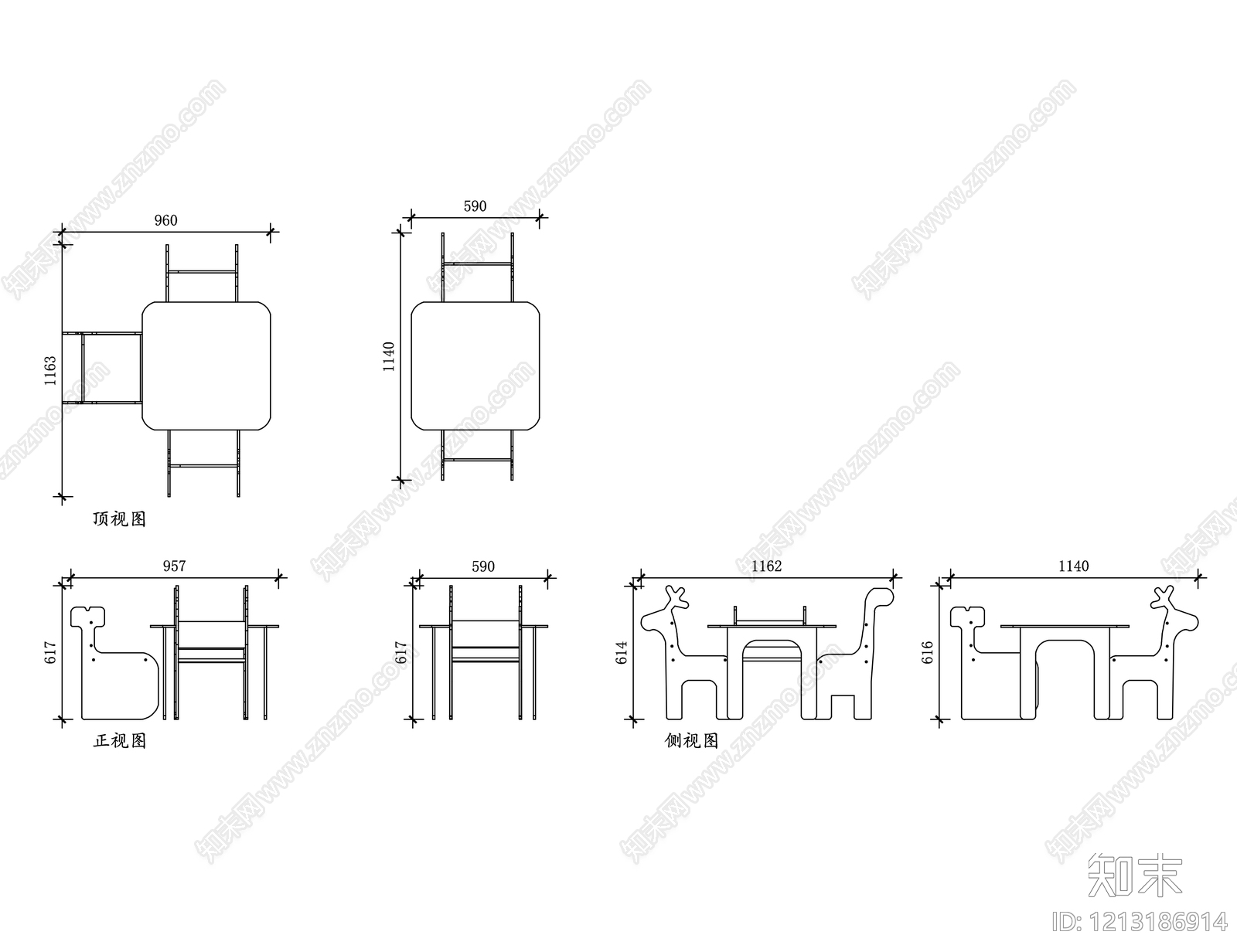 家具三视图施工图下载【ID:1213186914】