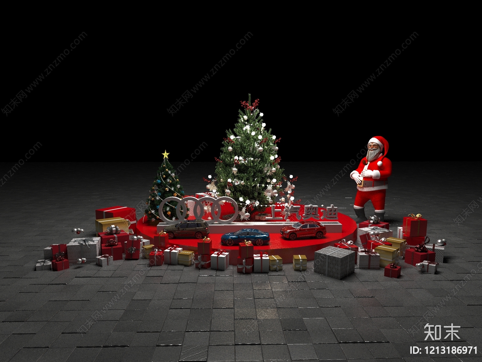 节日主题商业美陈圣诞美陈3D模型下载【ID:1213186971】