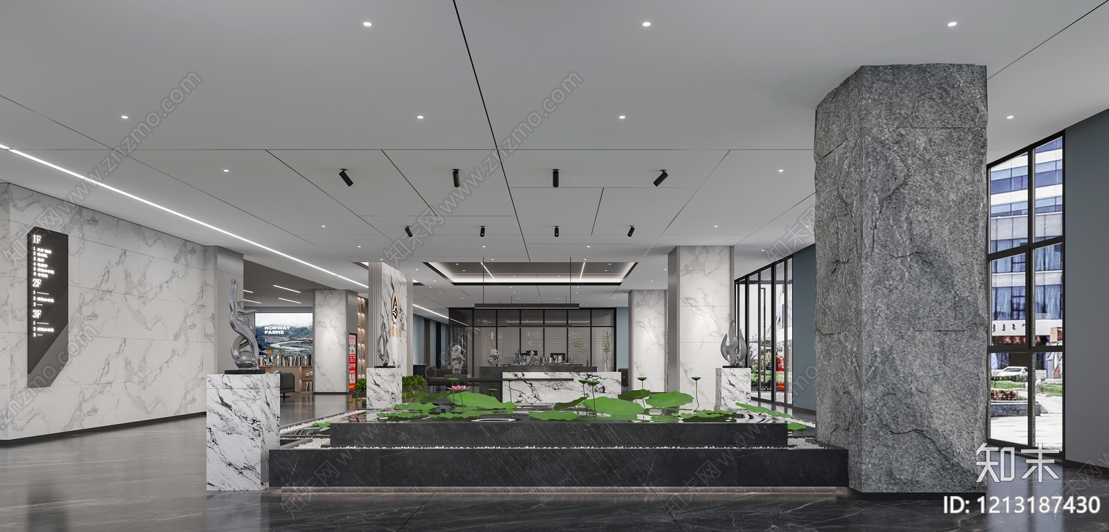 现代整体办公空间cad施工图下载【ID:1213187430】