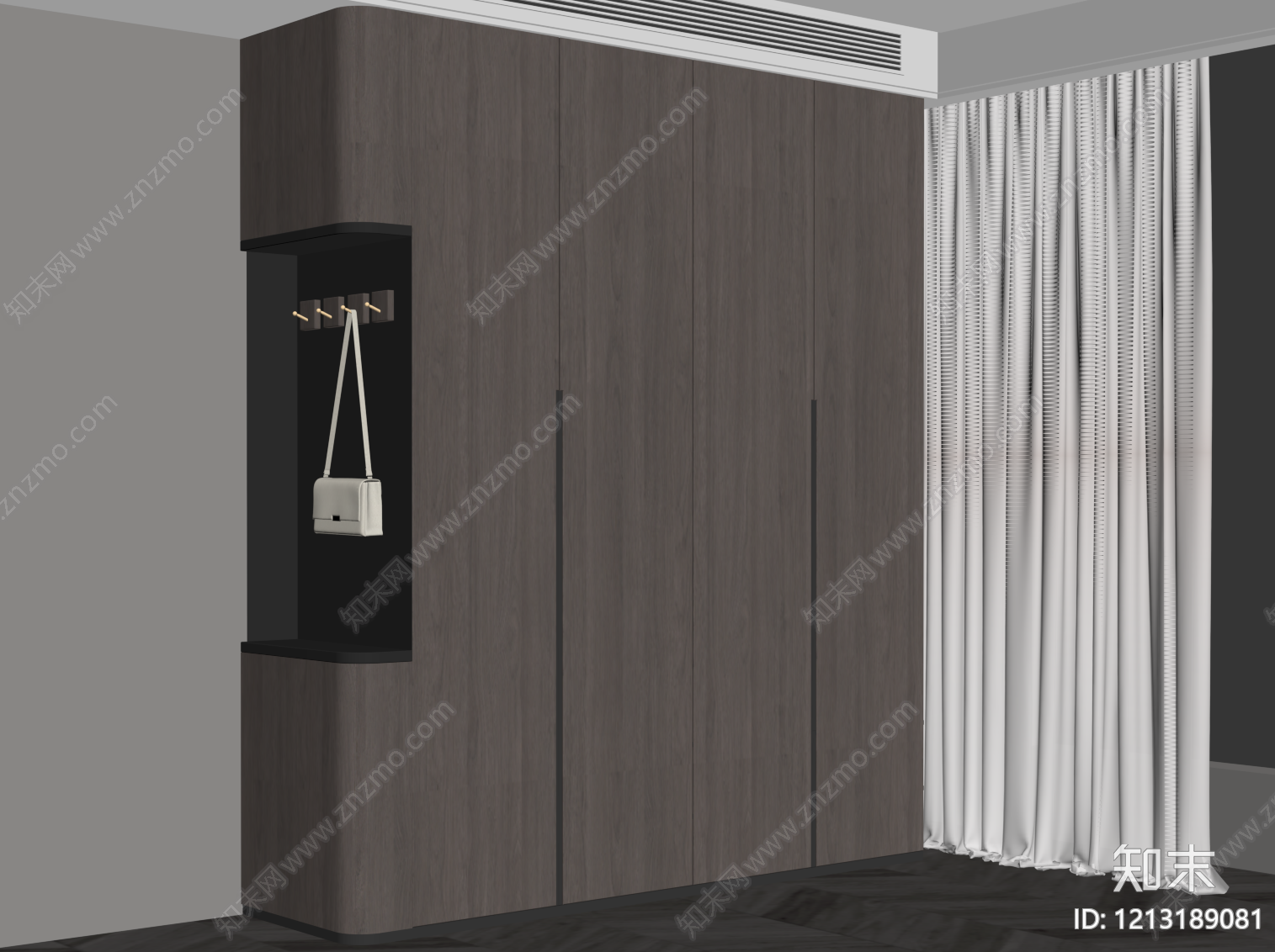 极简衣柜SU模型下载【ID:1213189081】