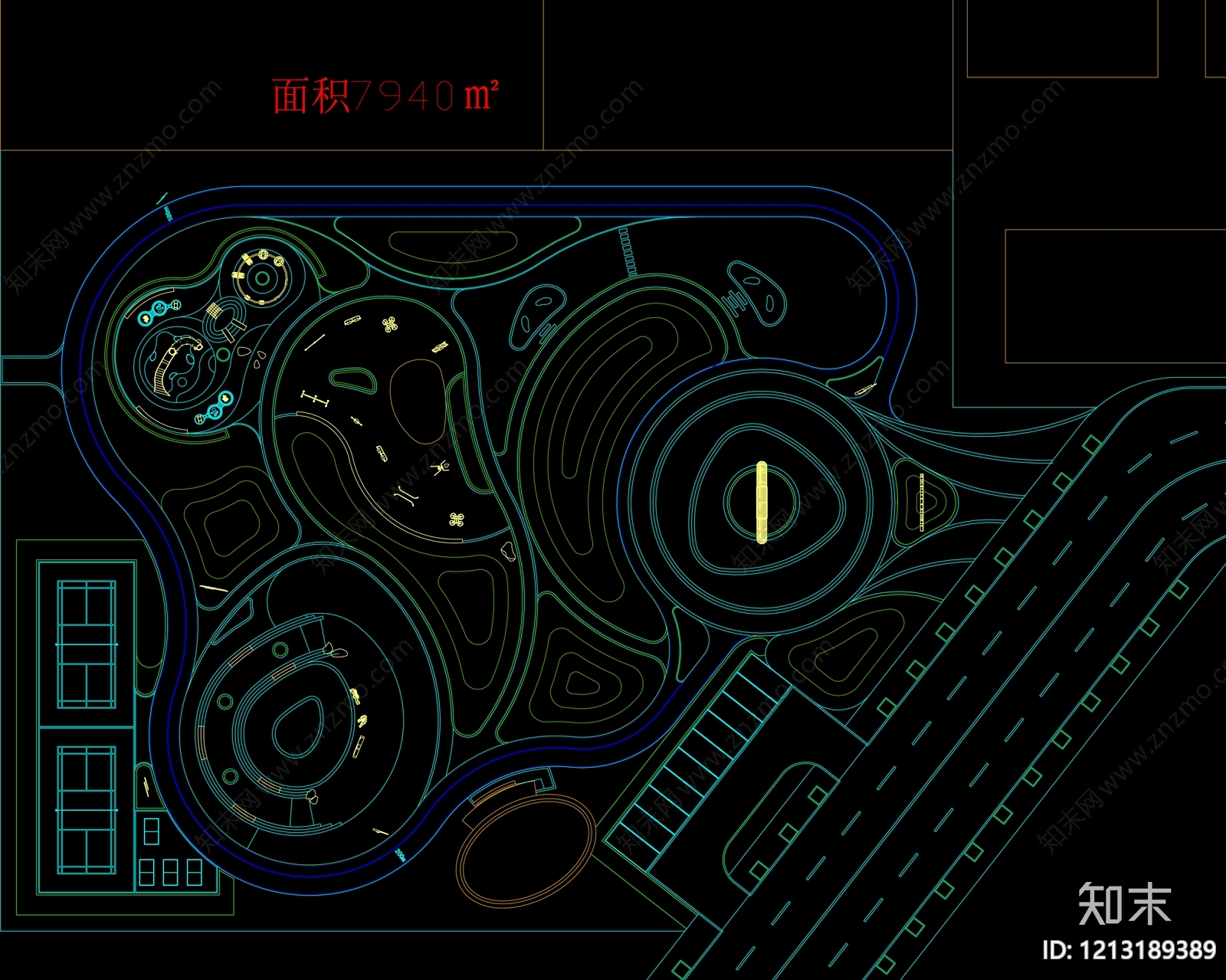 体育公园cad施工图下载【ID:1213189389】