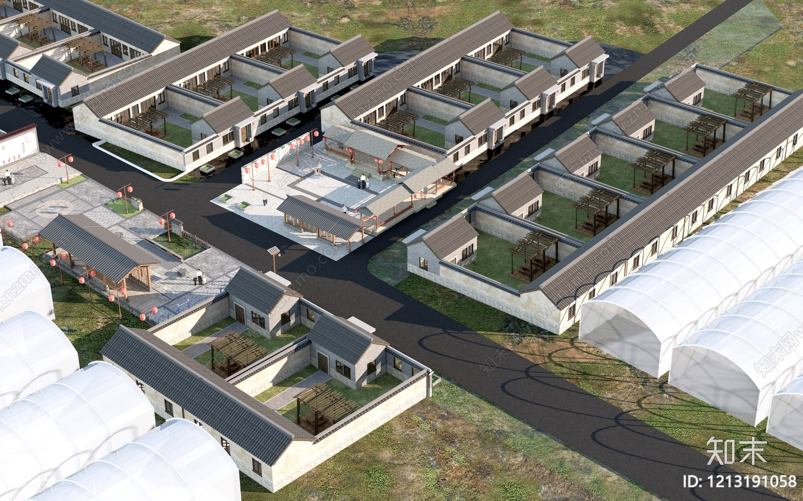 新中式农场SU模型下载【ID:1213191058】