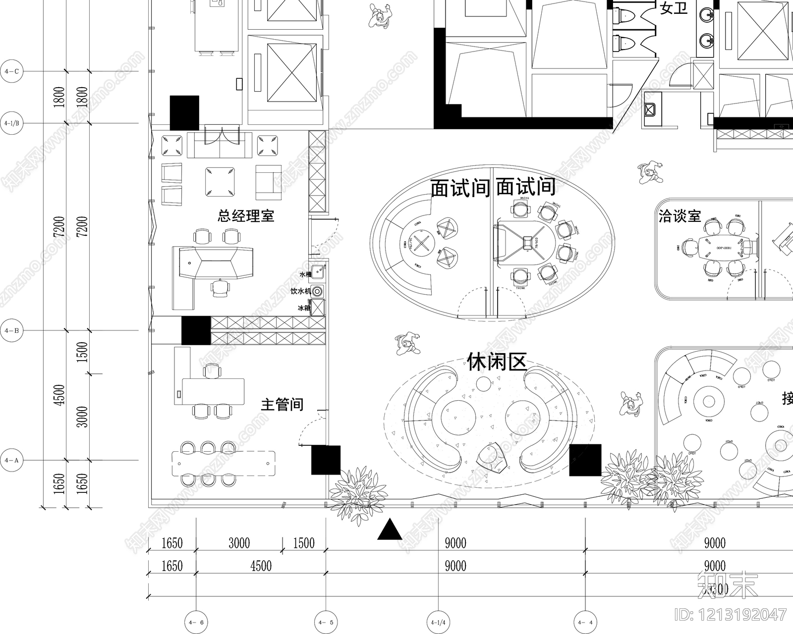 办公大堂cad施工图下载【ID:1213192047】