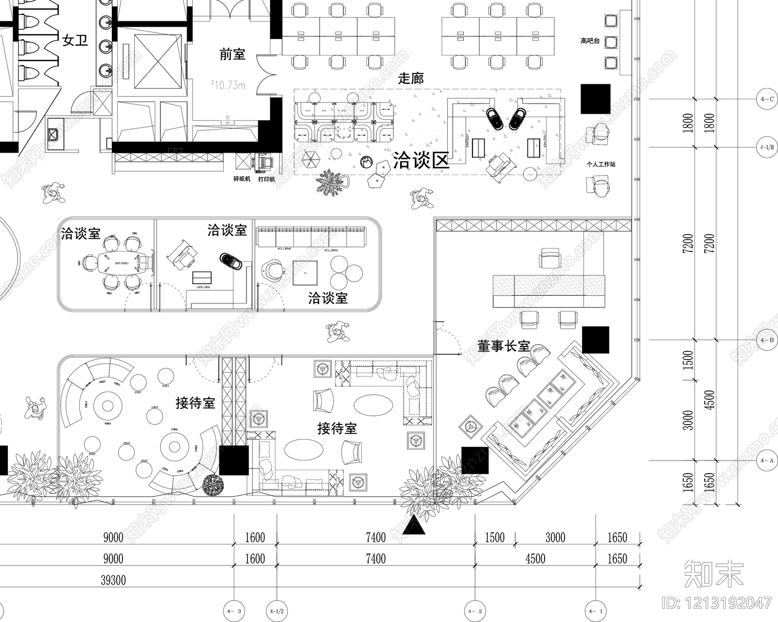 办公大堂cad施工图下载【ID:1213192047】