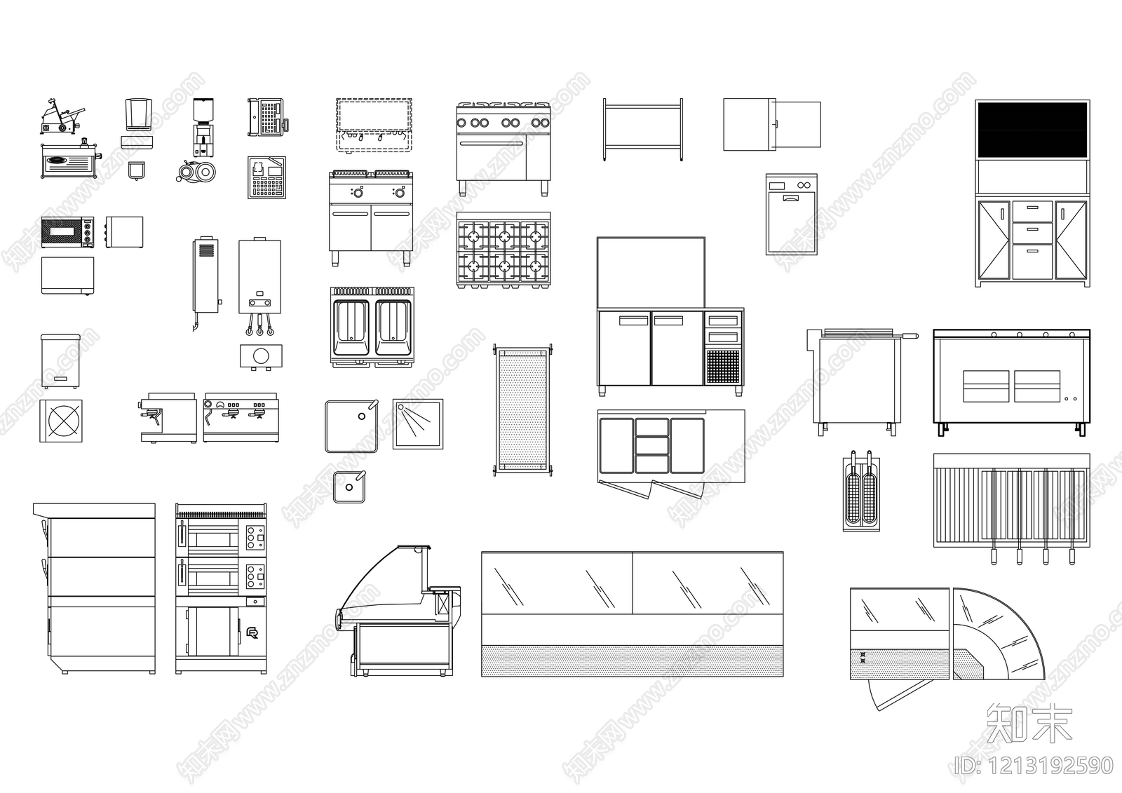 现代综合厨房卫浴设施施工图下载【ID:1213192590】