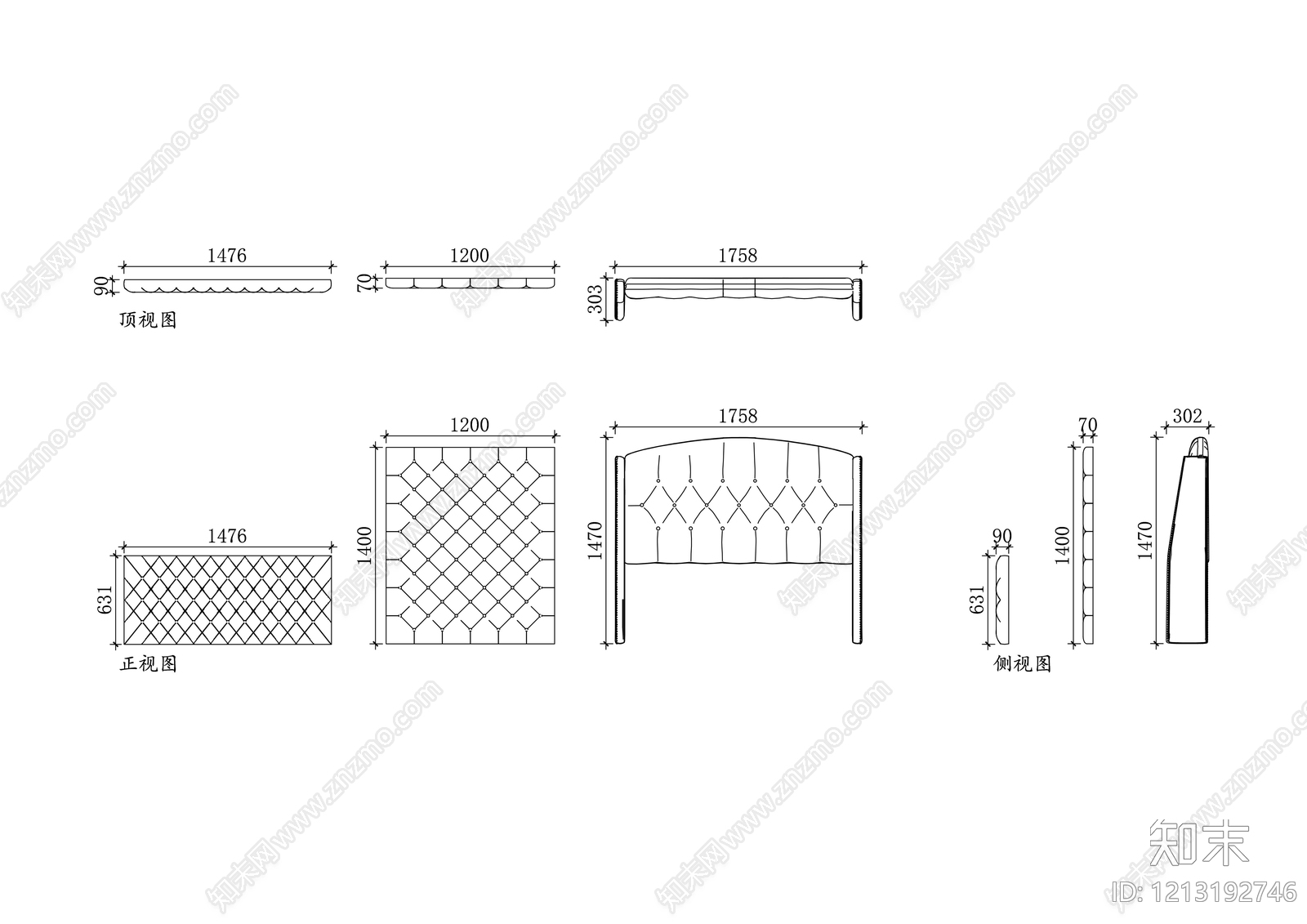 家具三视图施工图下载【ID:1213192746】