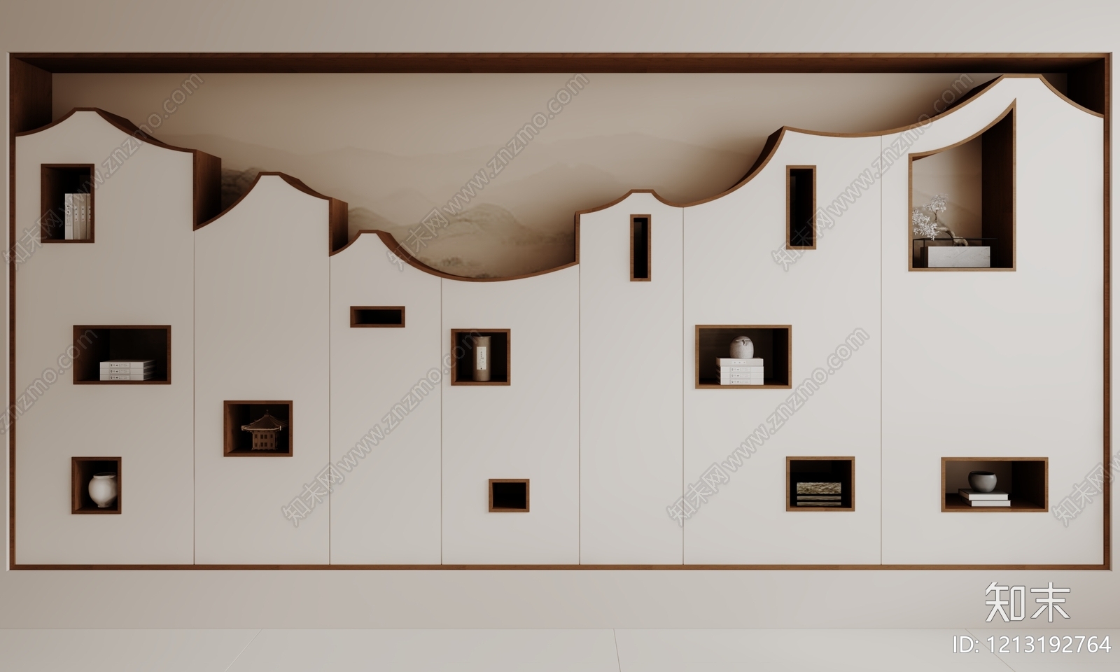 新中式博古架3D模型下载【ID:1213192764】