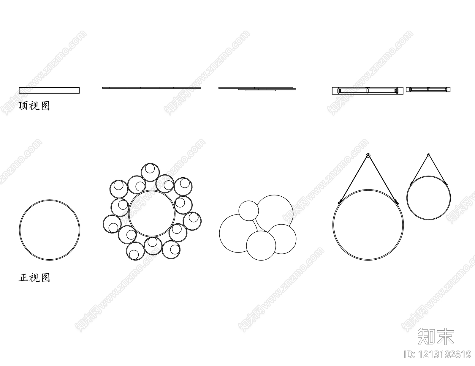 现代镜子施工图下载【ID:1213192819】