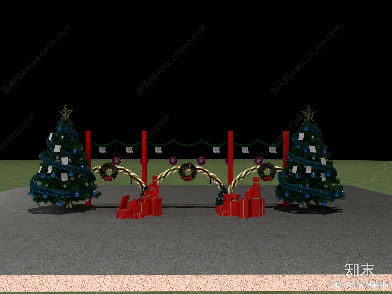 圣诞主题装饰风格圣诞美陈3D模型下载【ID:1213194438】