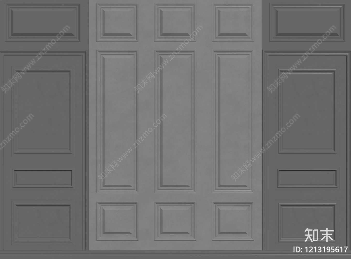 法式护墙板SU模型下载【ID:1213195617】