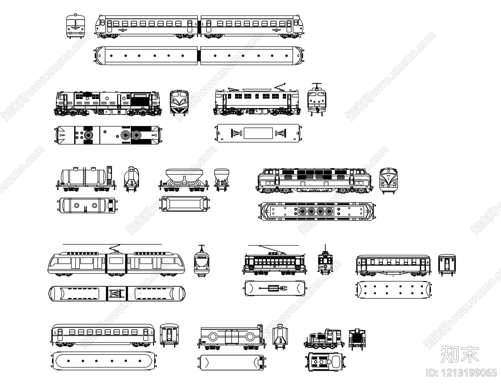 现代交通工具图库施工图下载【ID:1213199065】