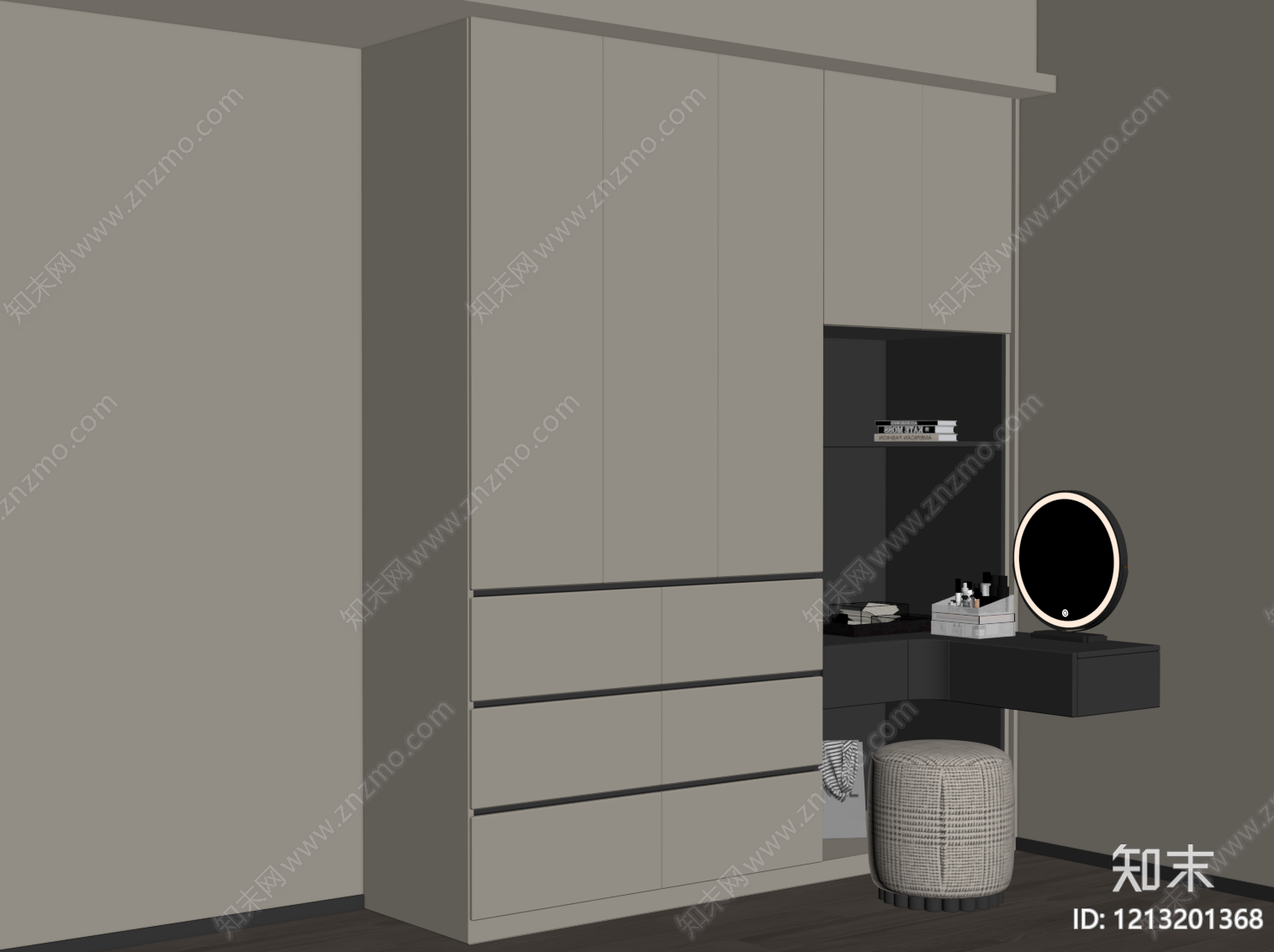 现代简约梳妆台SU模型下载【ID:1213201368】