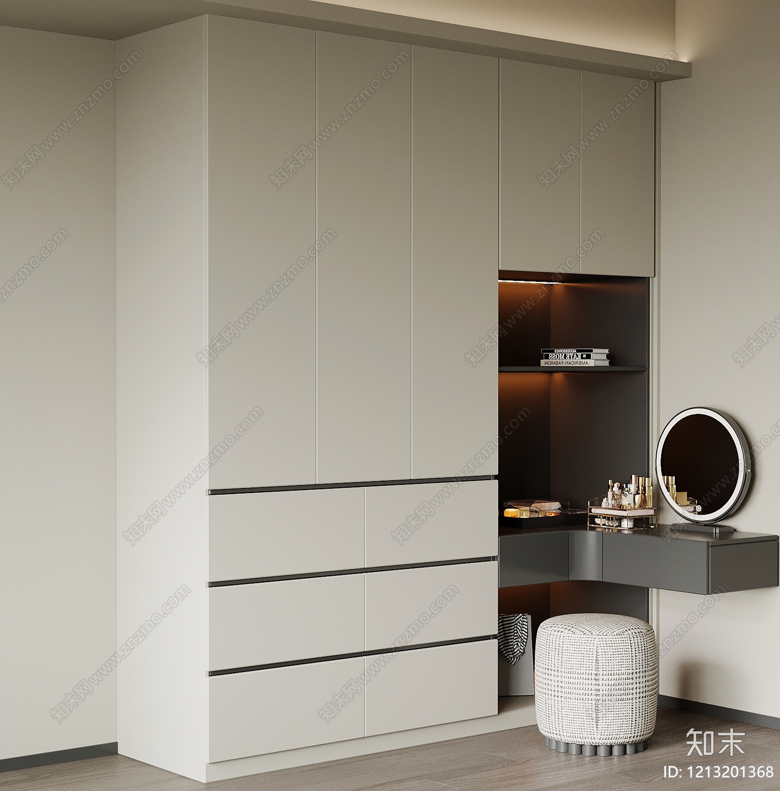 现代简约梳妆台SU模型下载【ID:1213201368】