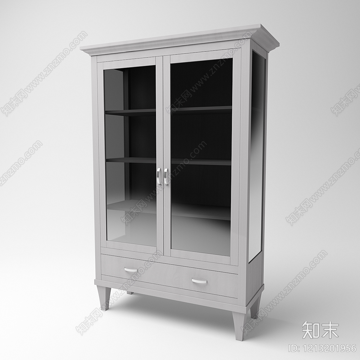 现代简约书柜3D模型下载【ID:1213201956】